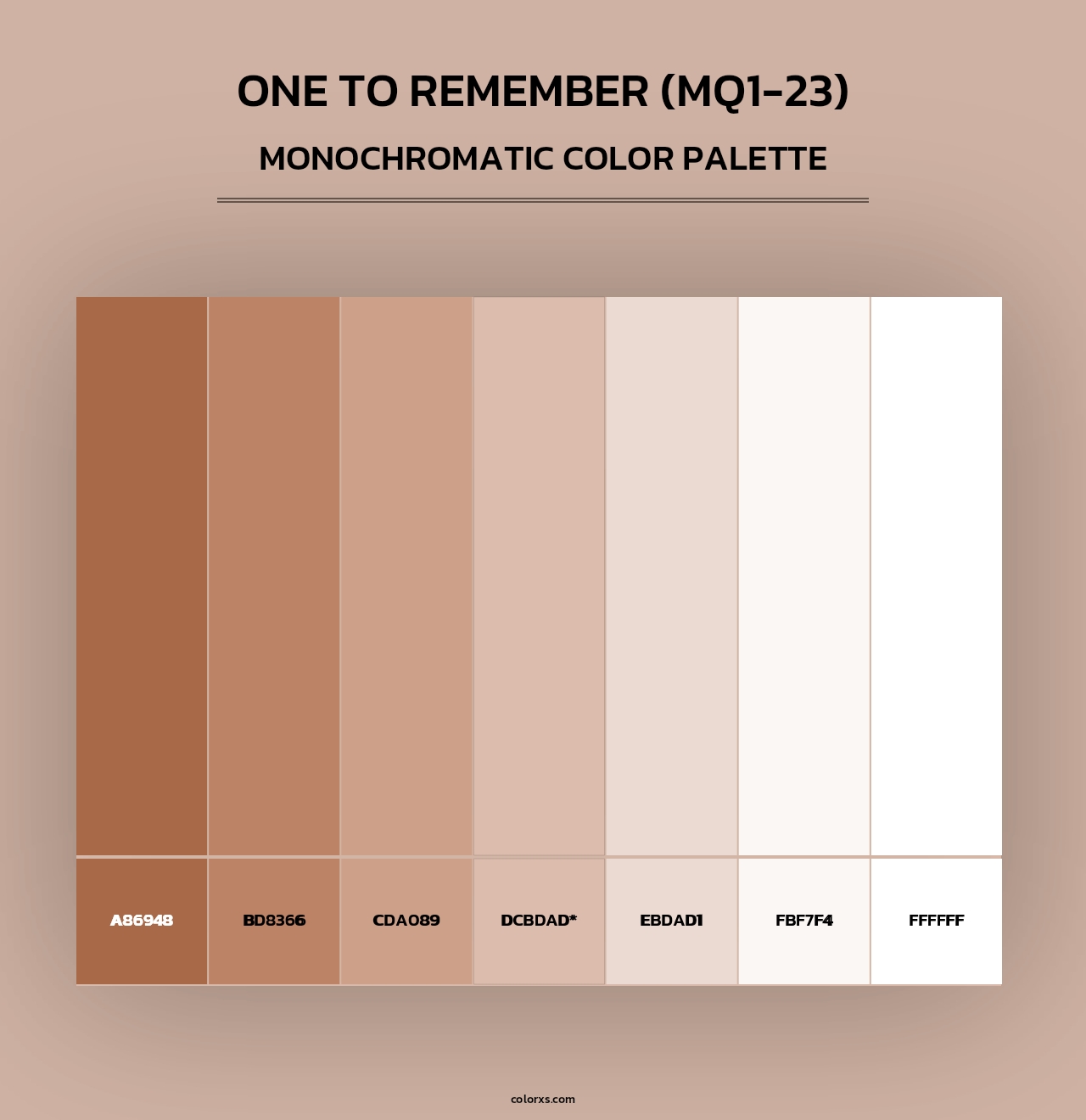 One To Remember (MQ1-23) - Monochromatic Color Palette