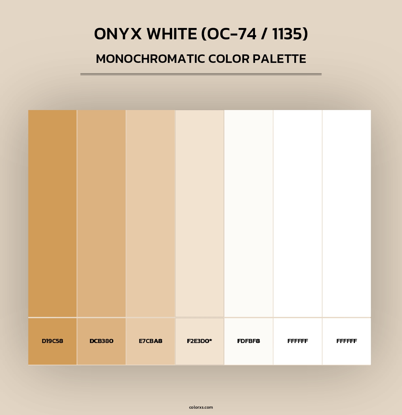 Onyx White (OC-74 / 1135) - Monochromatic Color Palette