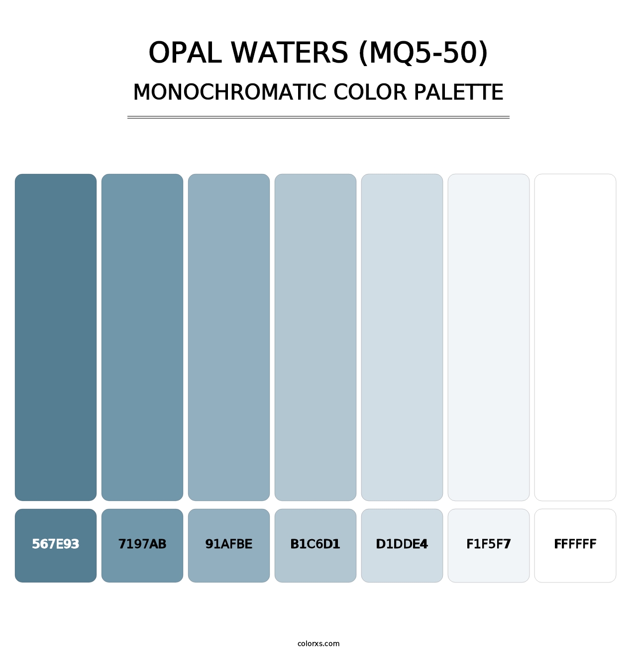 Opal Waters (MQ5-50) - Monochromatic Color Palette