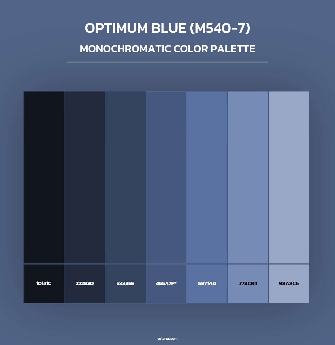 Optimum Blue (M540-7) - Monochromatic Color Palette