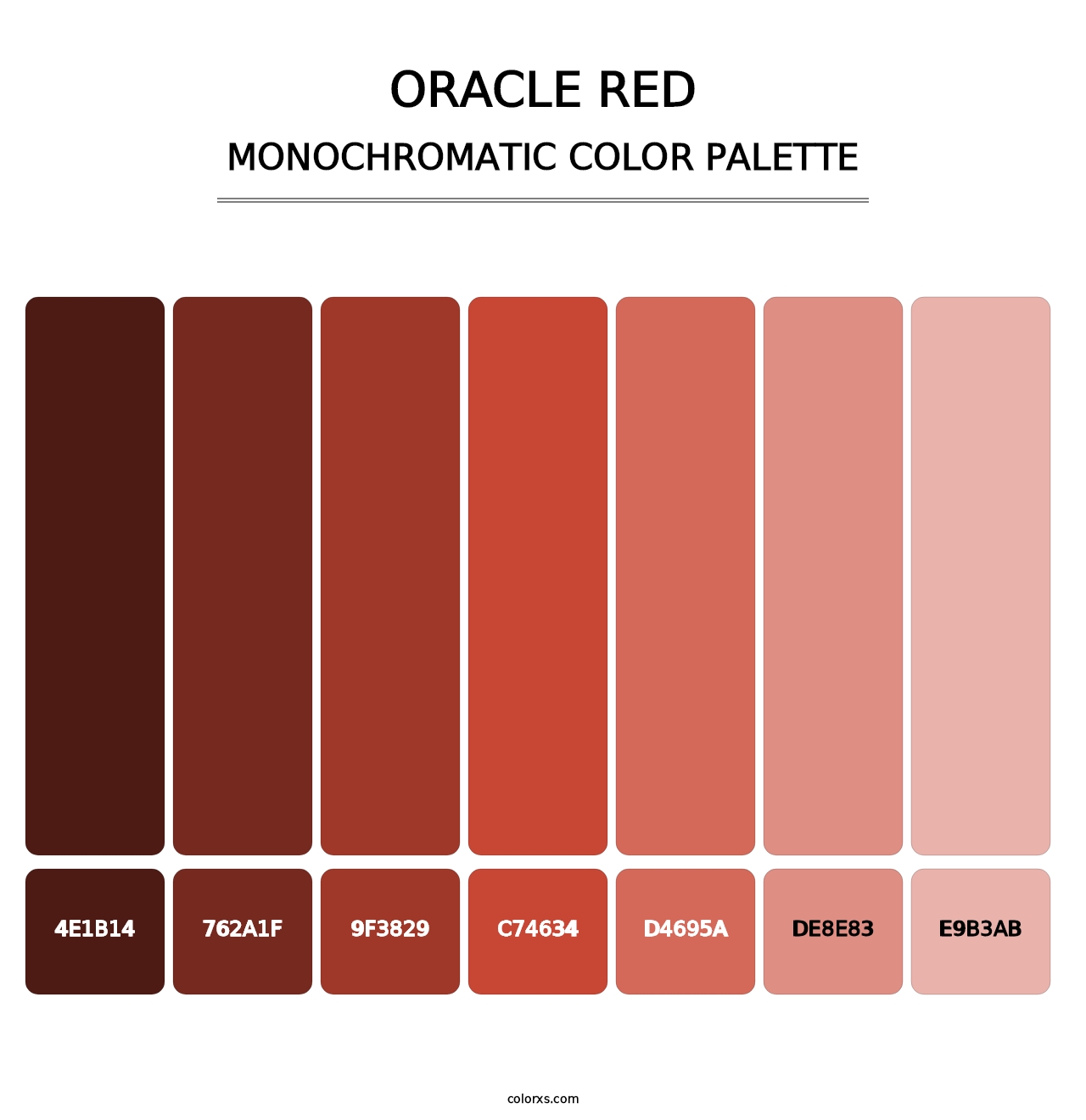 Oracle Red - Monochromatic Color Palette