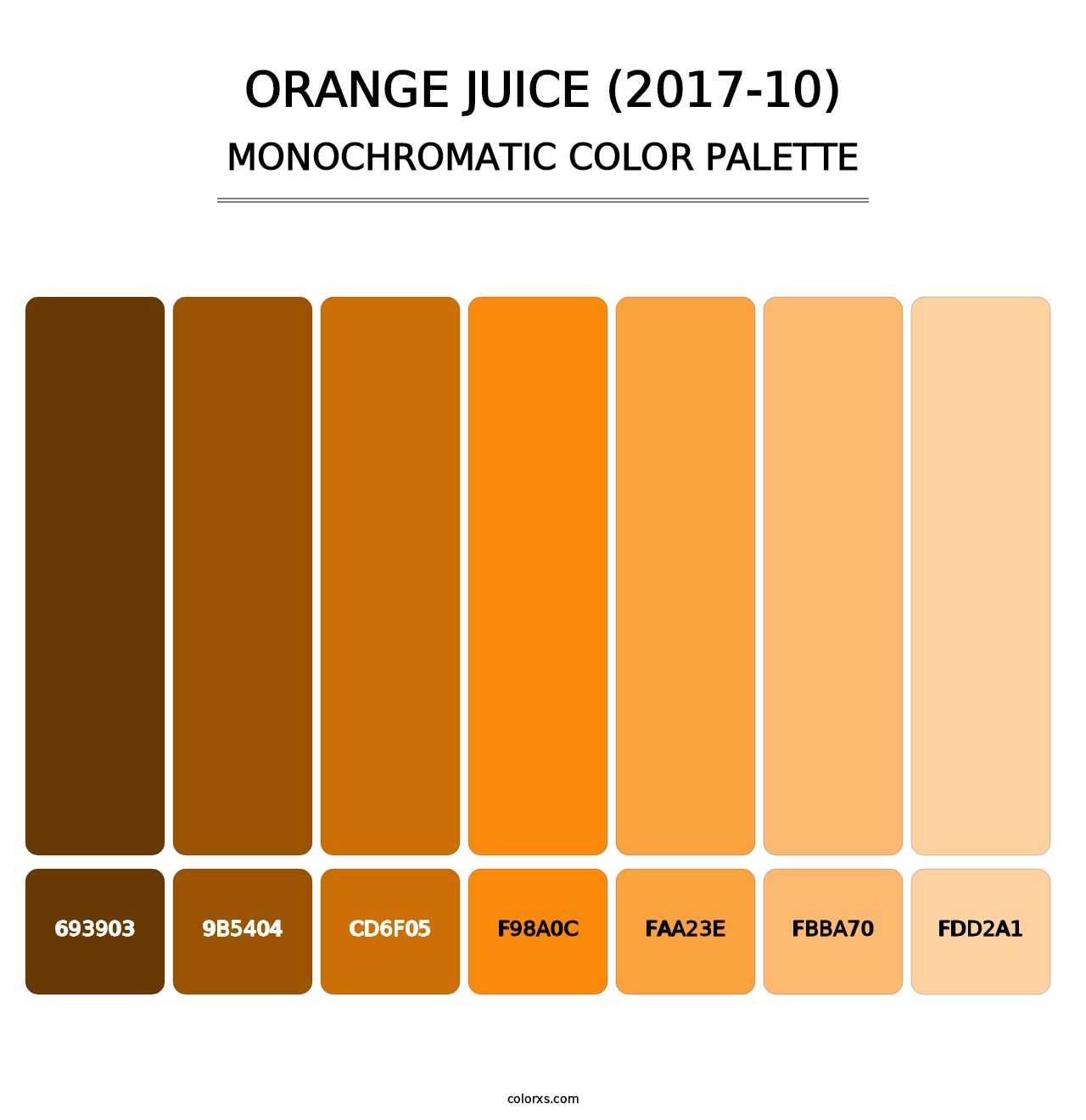 Orange Juice (2017-10) - Monochromatic Color Palette