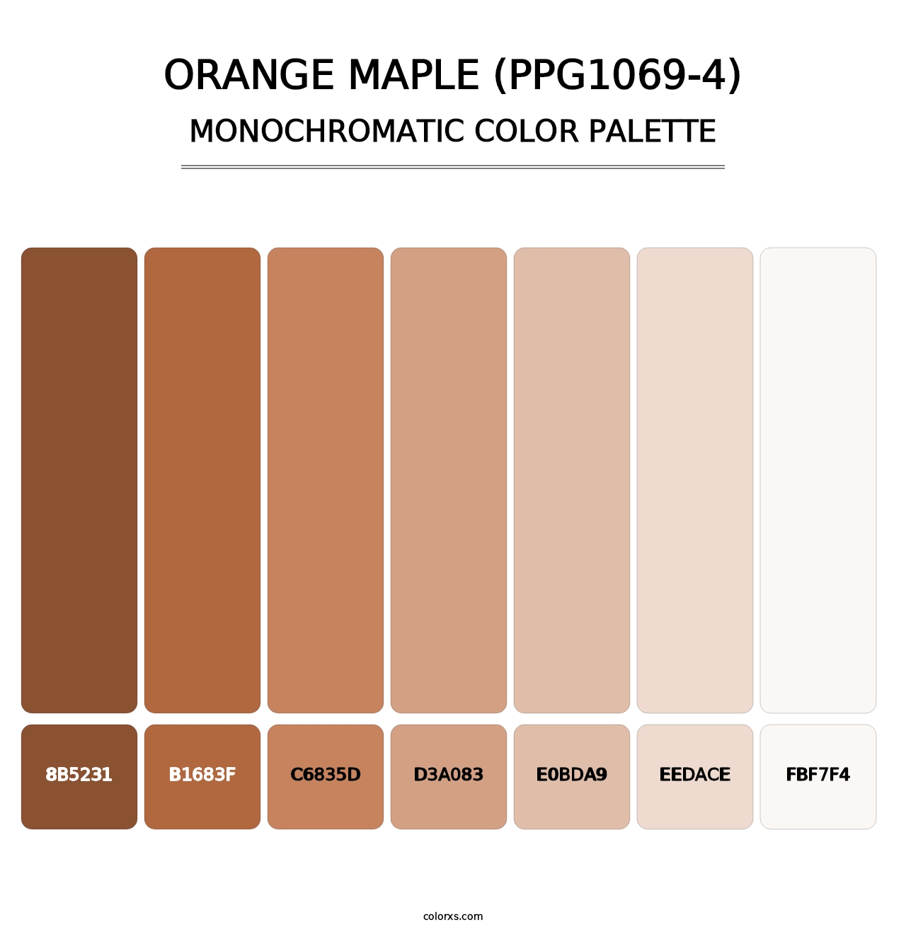 Orange Maple (PPG1069-4) - Monochromatic Color Palette