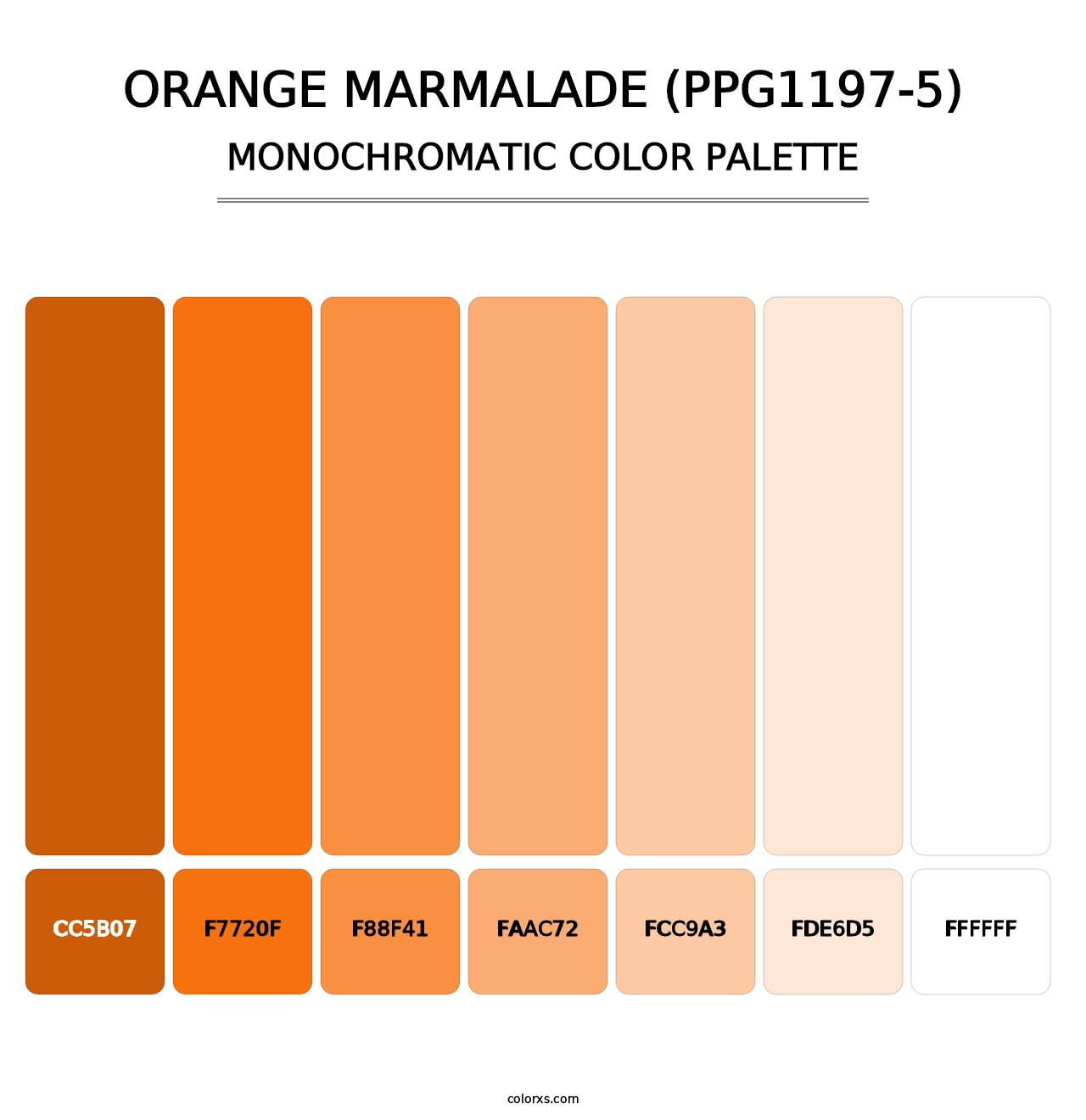 Orange Marmalade (PPG1197-5) - Monochromatic Color Palette