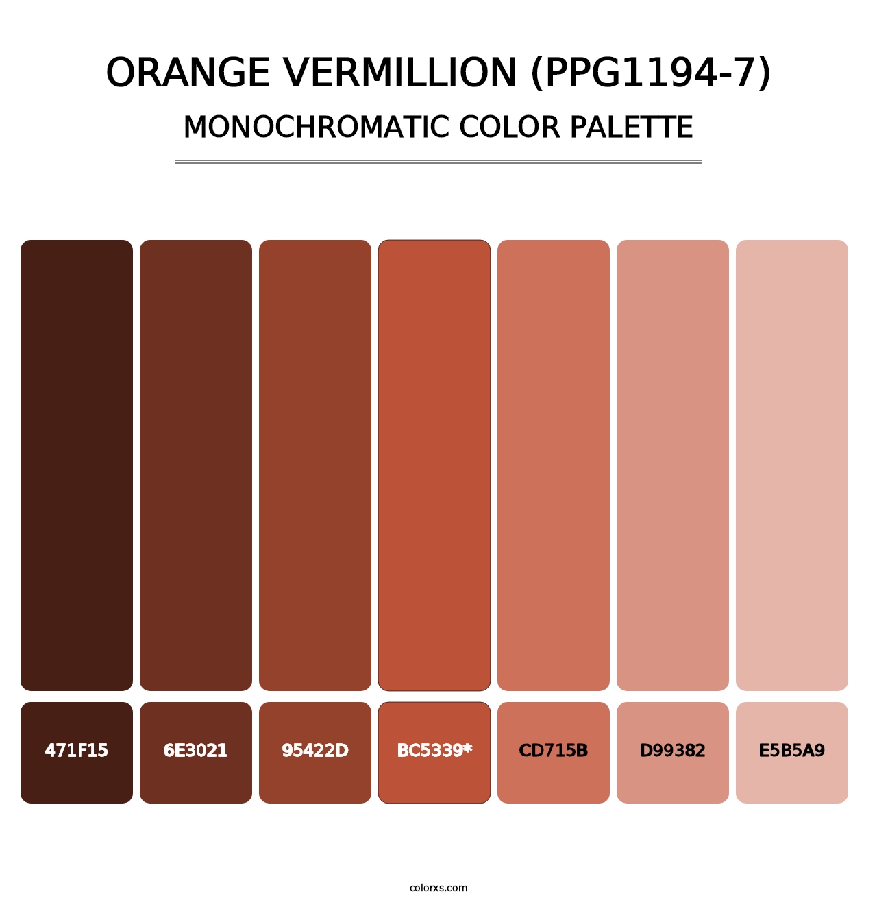 Orange Vermillion (PPG1194-7) - Monochromatic Color Palette