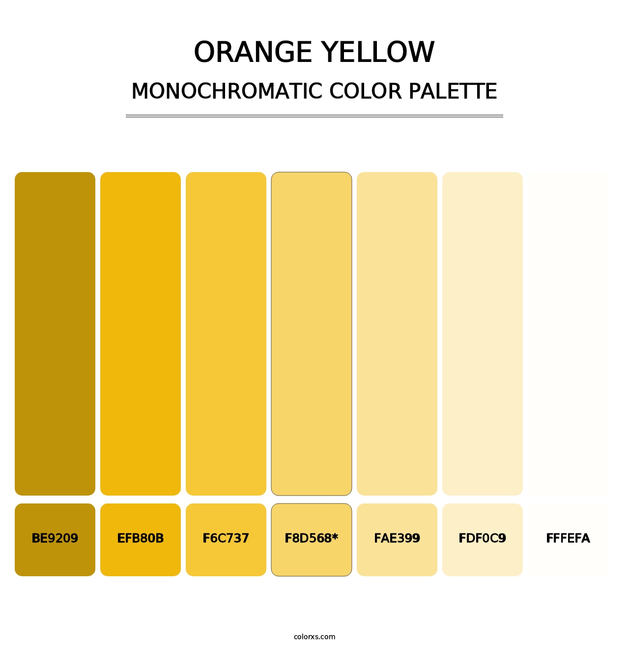Orange Yellow - Monochromatic Color Palette