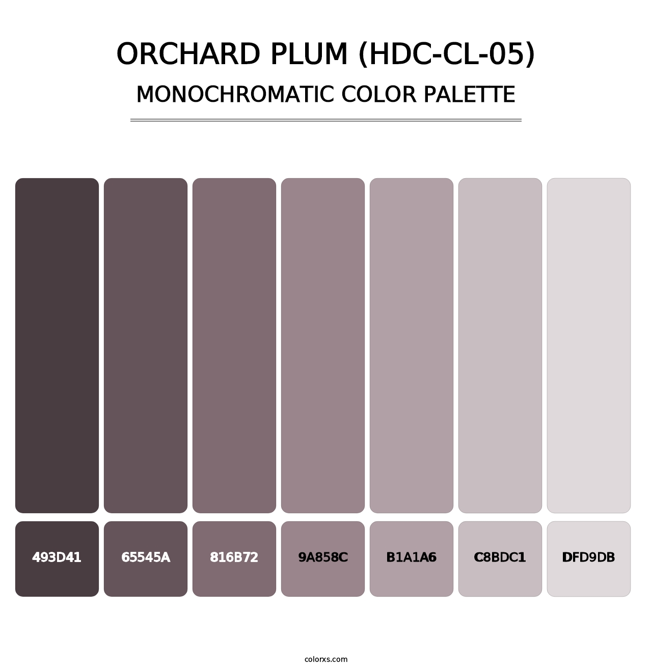 Orchard Plum (HDC-CL-05) - Monochromatic Color Palette