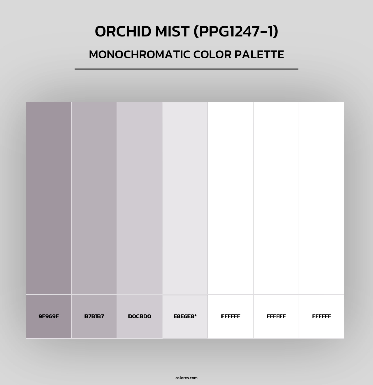 Orchid Mist (PPG1247-1) - Monochromatic Color Palette