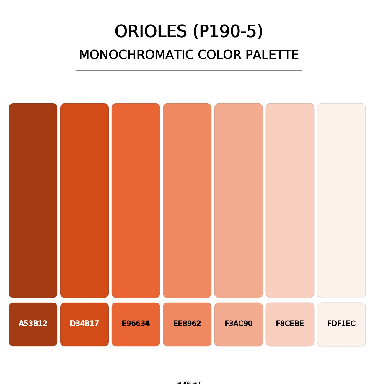Orioles (P190-5) - Monochromatic Color Palette