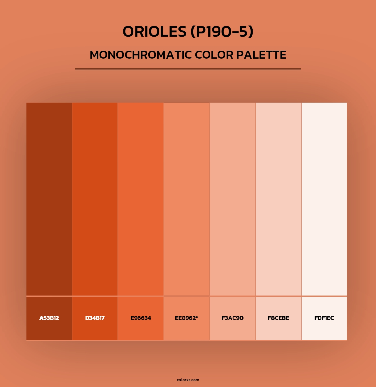 Orioles (P190-5) - Monochromatic Color Palette