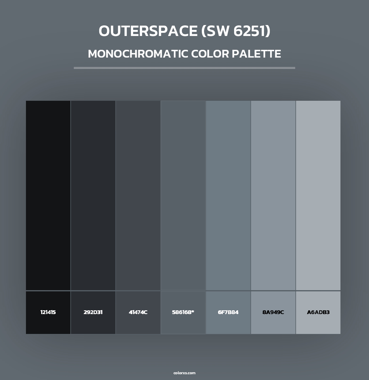Outerspace (SW 6251) - Monochromatic Color Palette