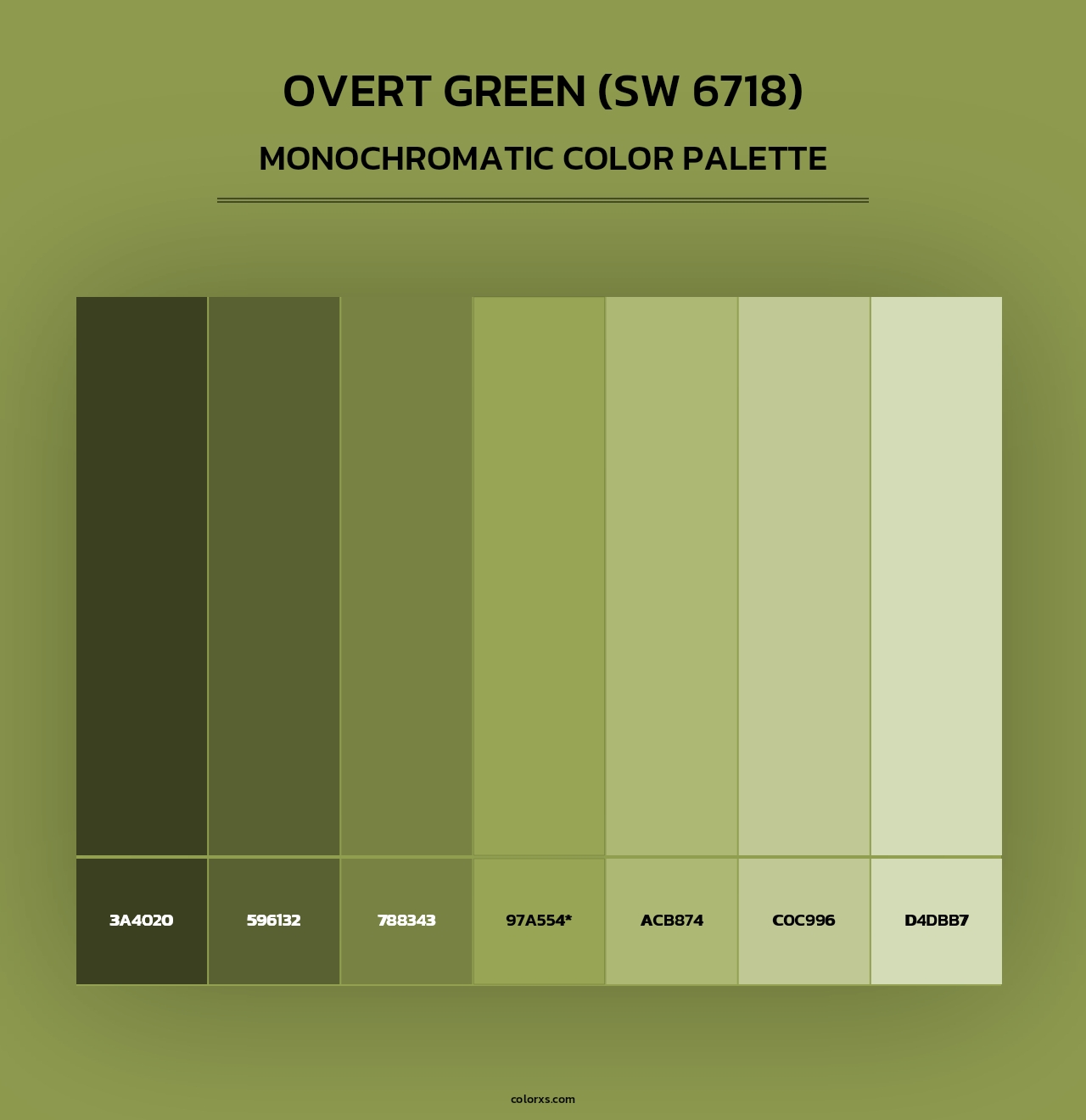 Overt Green (SW 6718) - Monochromatic Color Palette