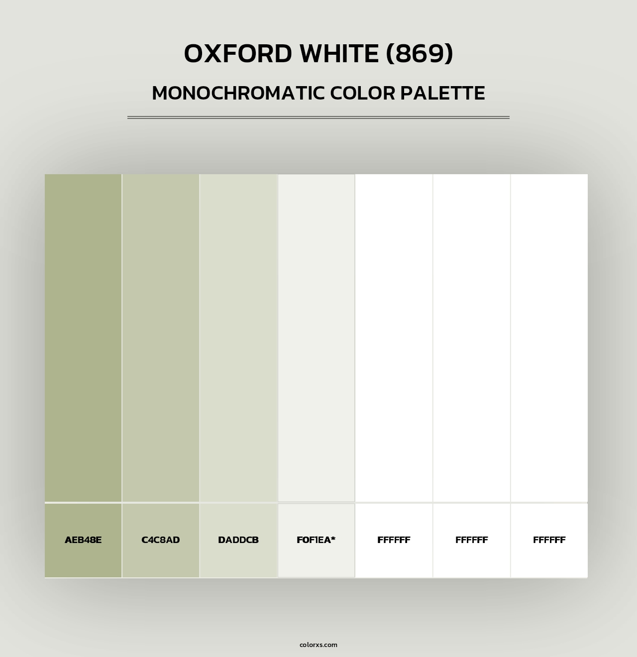 Oxford White (869) - Monochromatic Color Palette