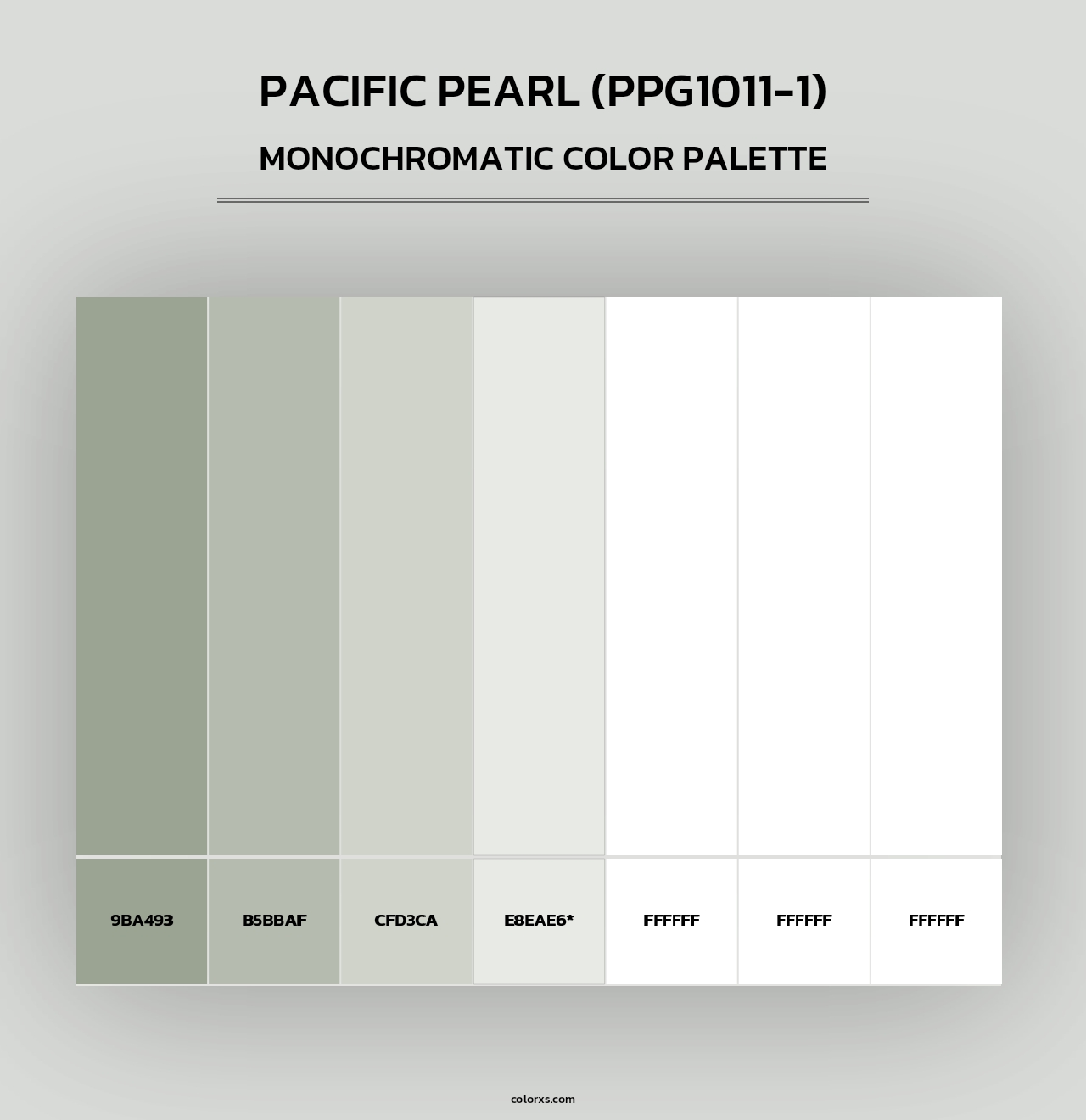 Pacific Pearl (PPG1011-1) - Monochromatic Color Palette
