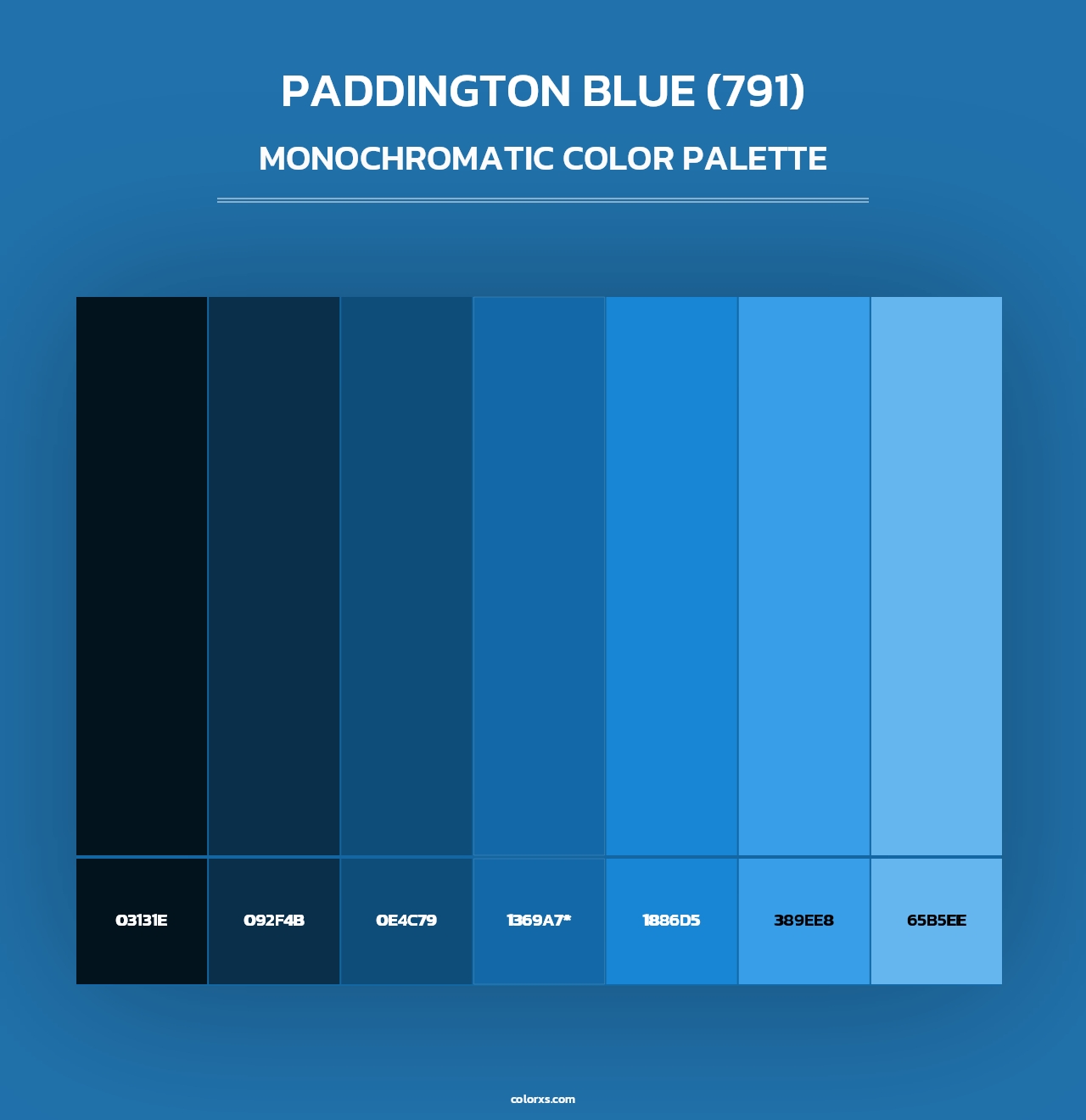 Paddington Blue (791) - Monochromatic Color Palette