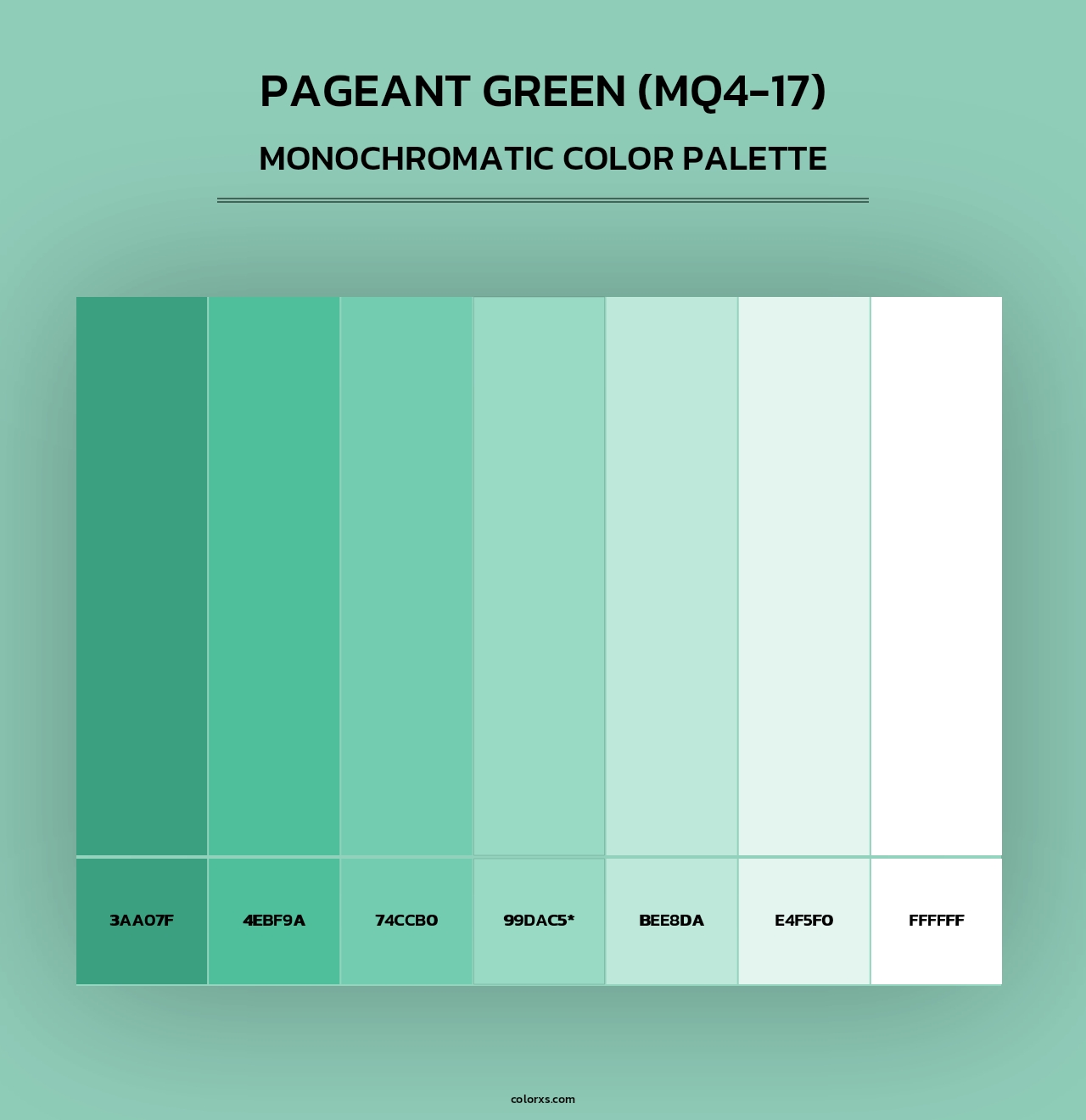 Pageant Green (MQ4-17) - Monochromatic Color Palette