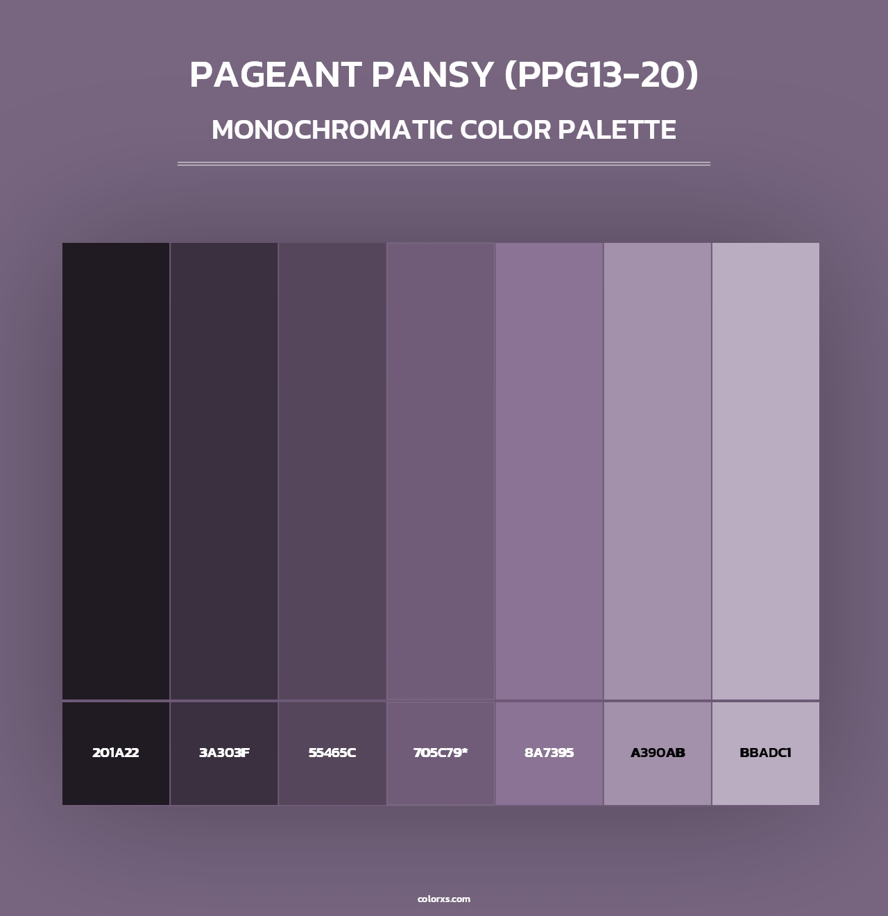 Pageant Pansy (PPG13-20) - Monochromatic Color Palette
