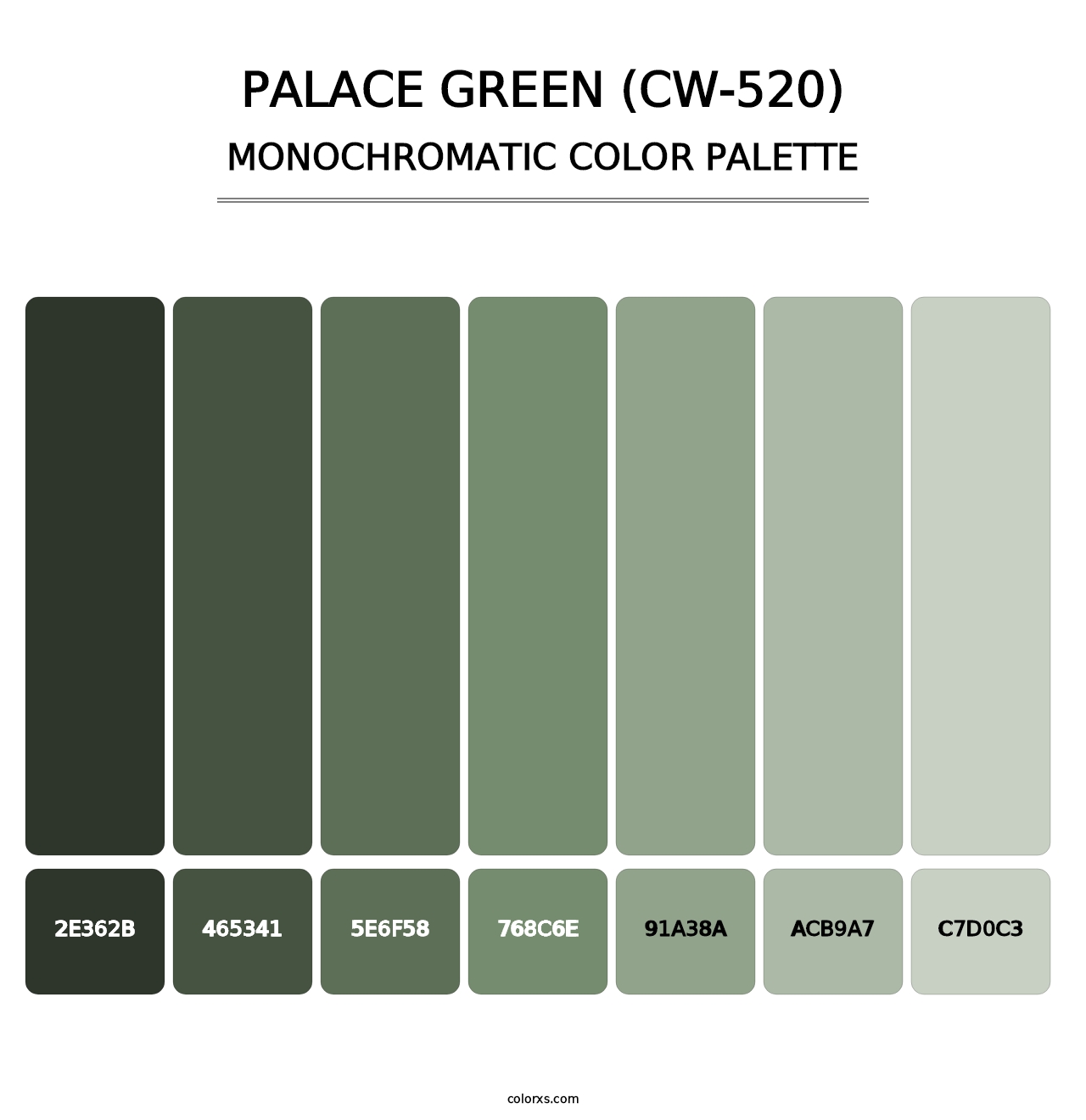 Palace Green (CW-520) - Monochromatic Color Palette