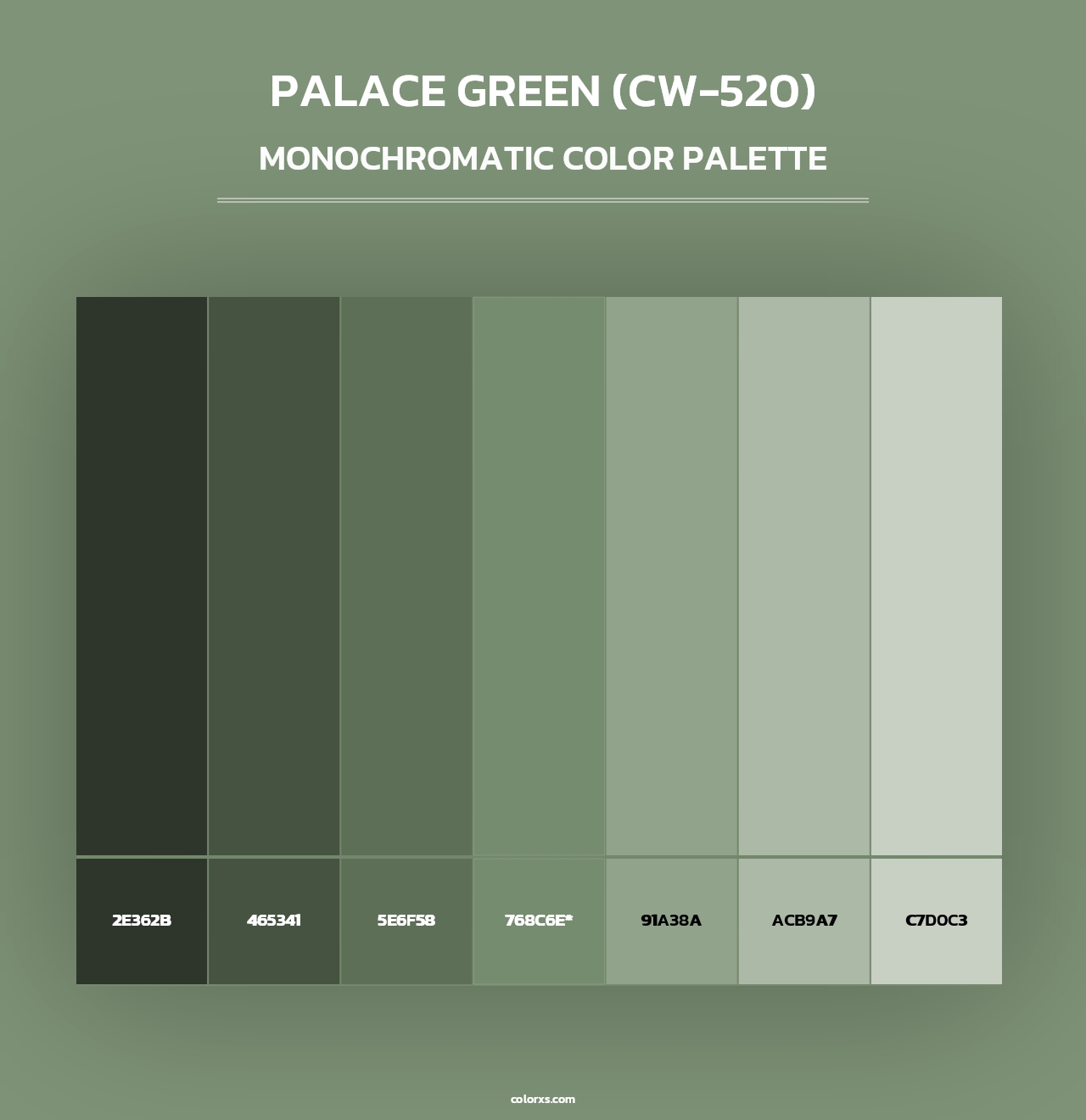 Palace Green (CW-520) - Monochromatic Color Palette