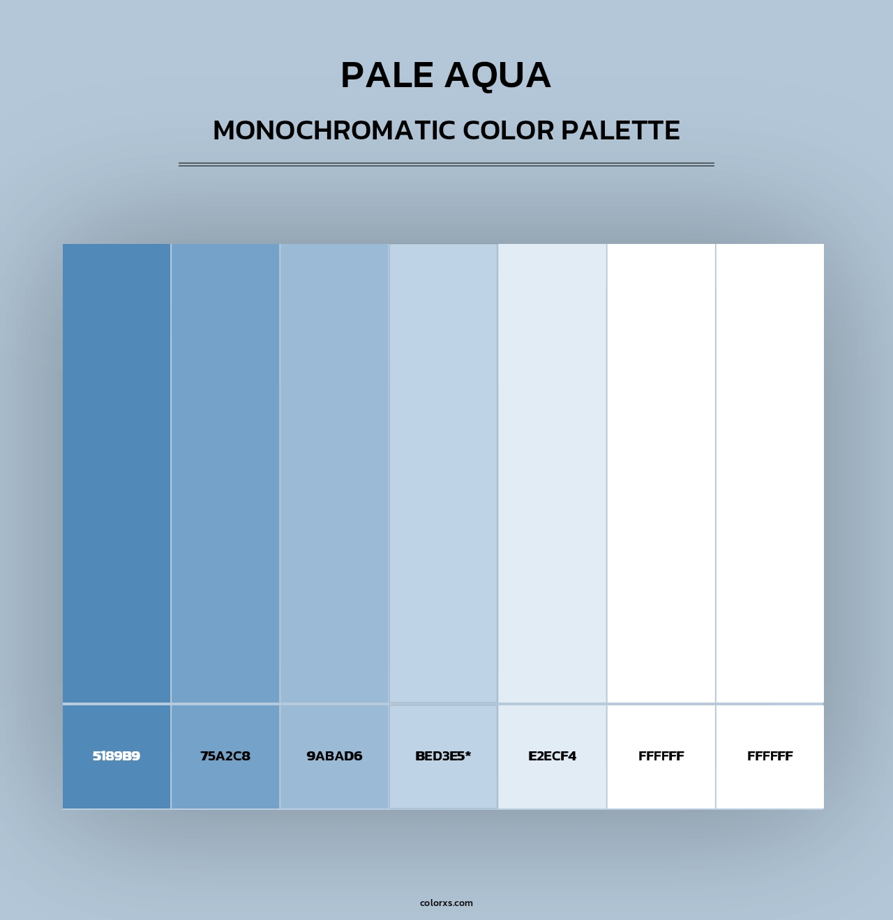 Pale Aqua - Monochromatic Color Palette