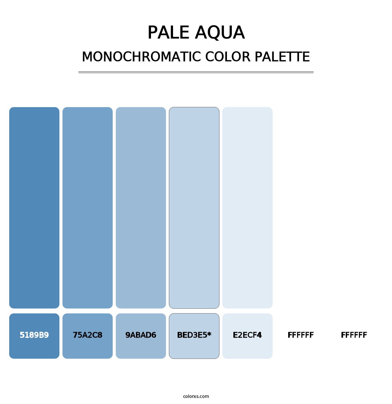 Pale Aqua - Monochromatic Color Palette