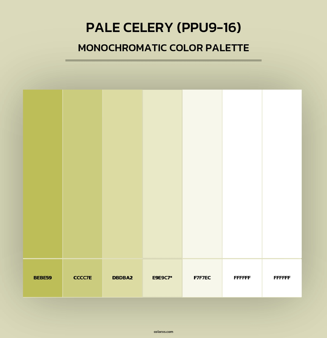 Pale Celery (PPU9-16) - Monochromatic Color Palette