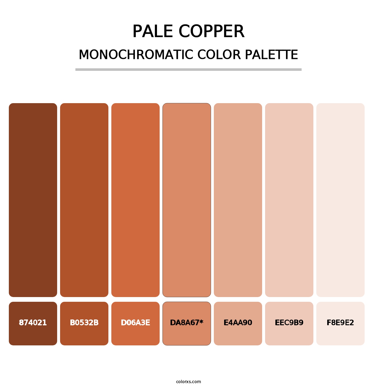 Pale Copper - Monochromatic Color Palette