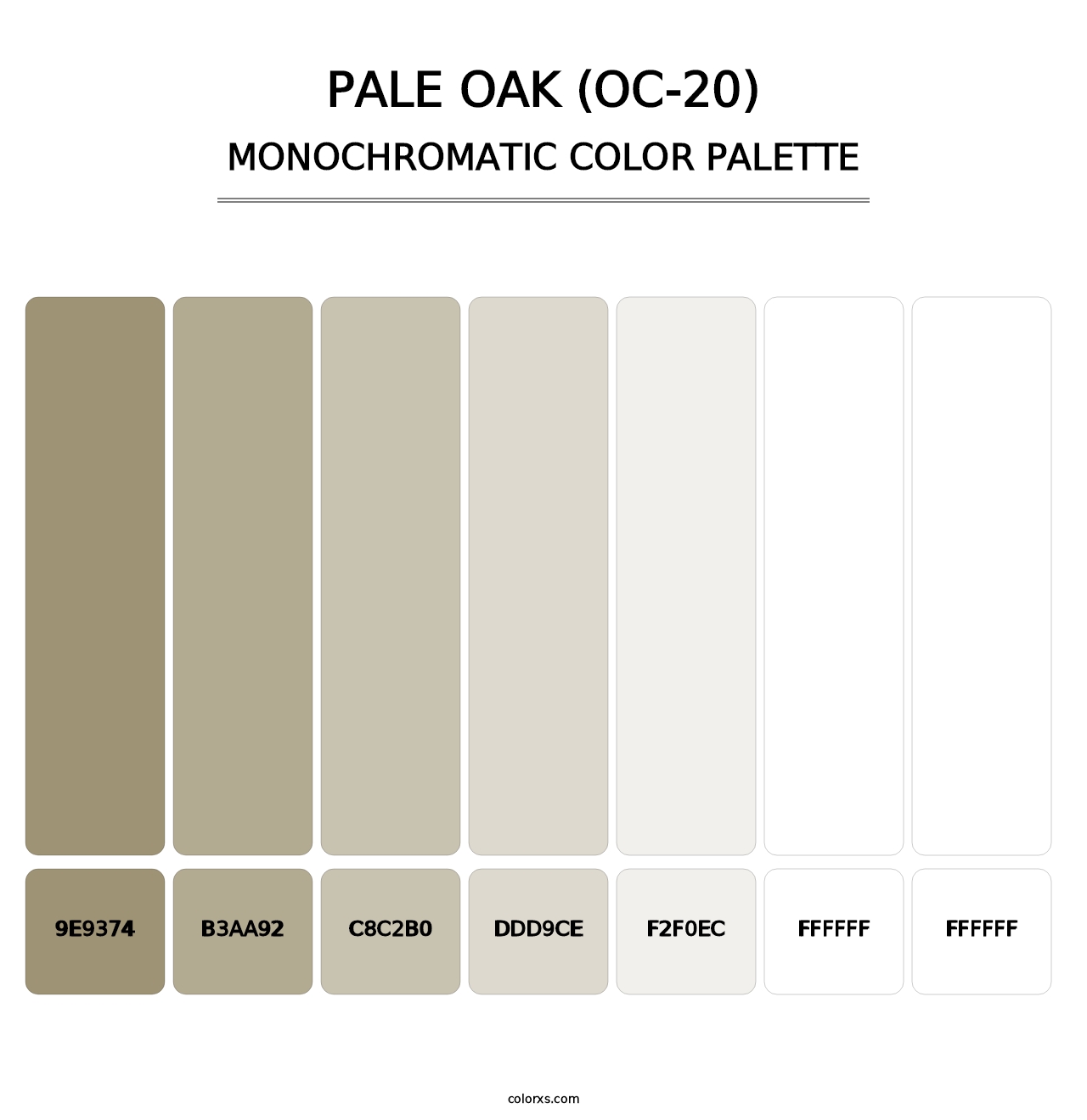 Pale Oak (OC-20) - Monochromatic Color Palette