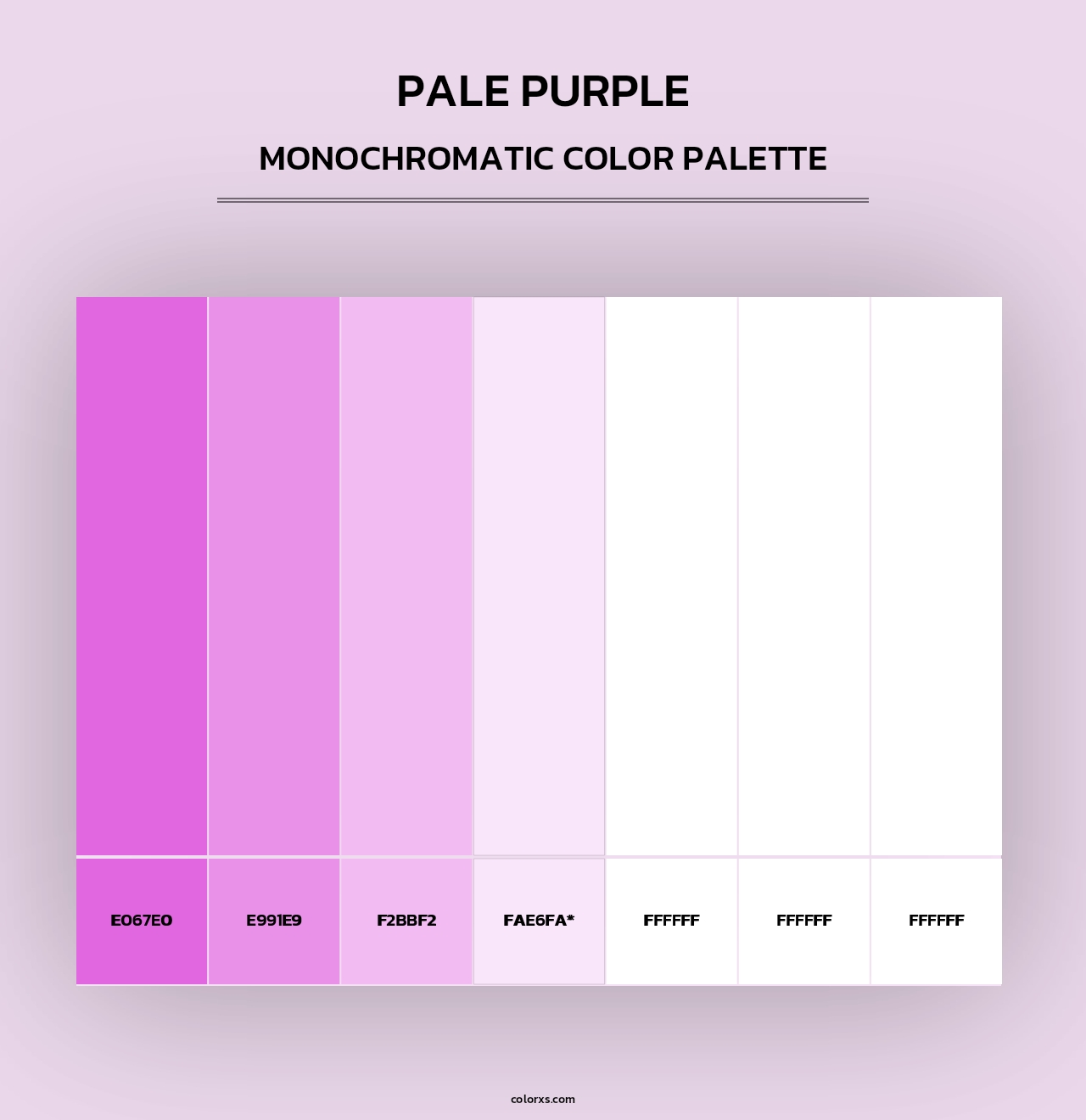 Pale Purple - Monochromatic Color Palette