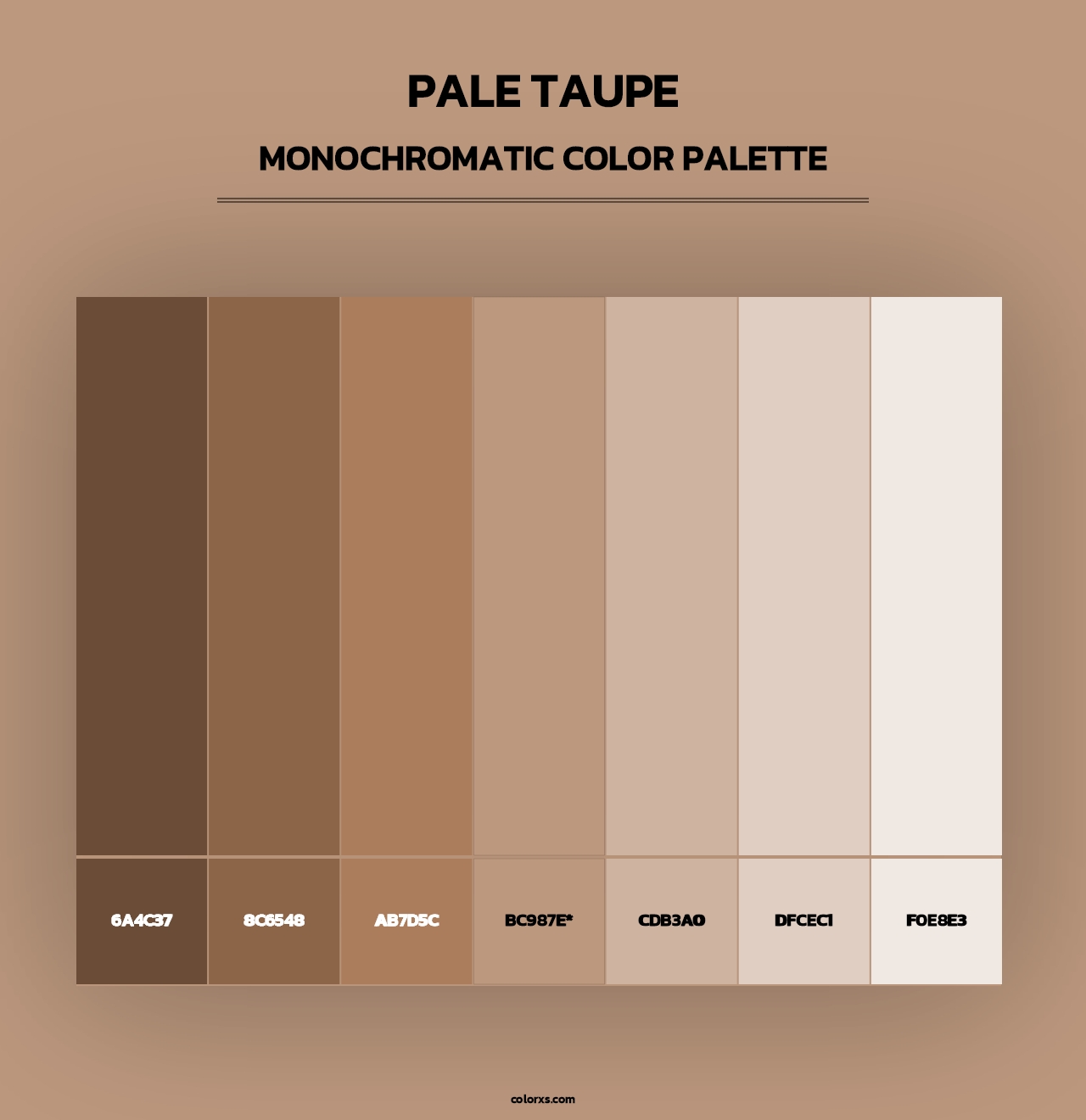 Pale Taupe - Monochromatic Color Palette