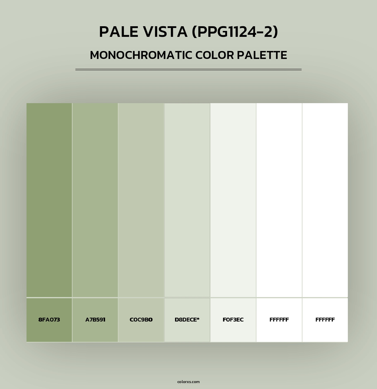 Pale Vista (PPG1124-2) - Monochromatic Color Palette
