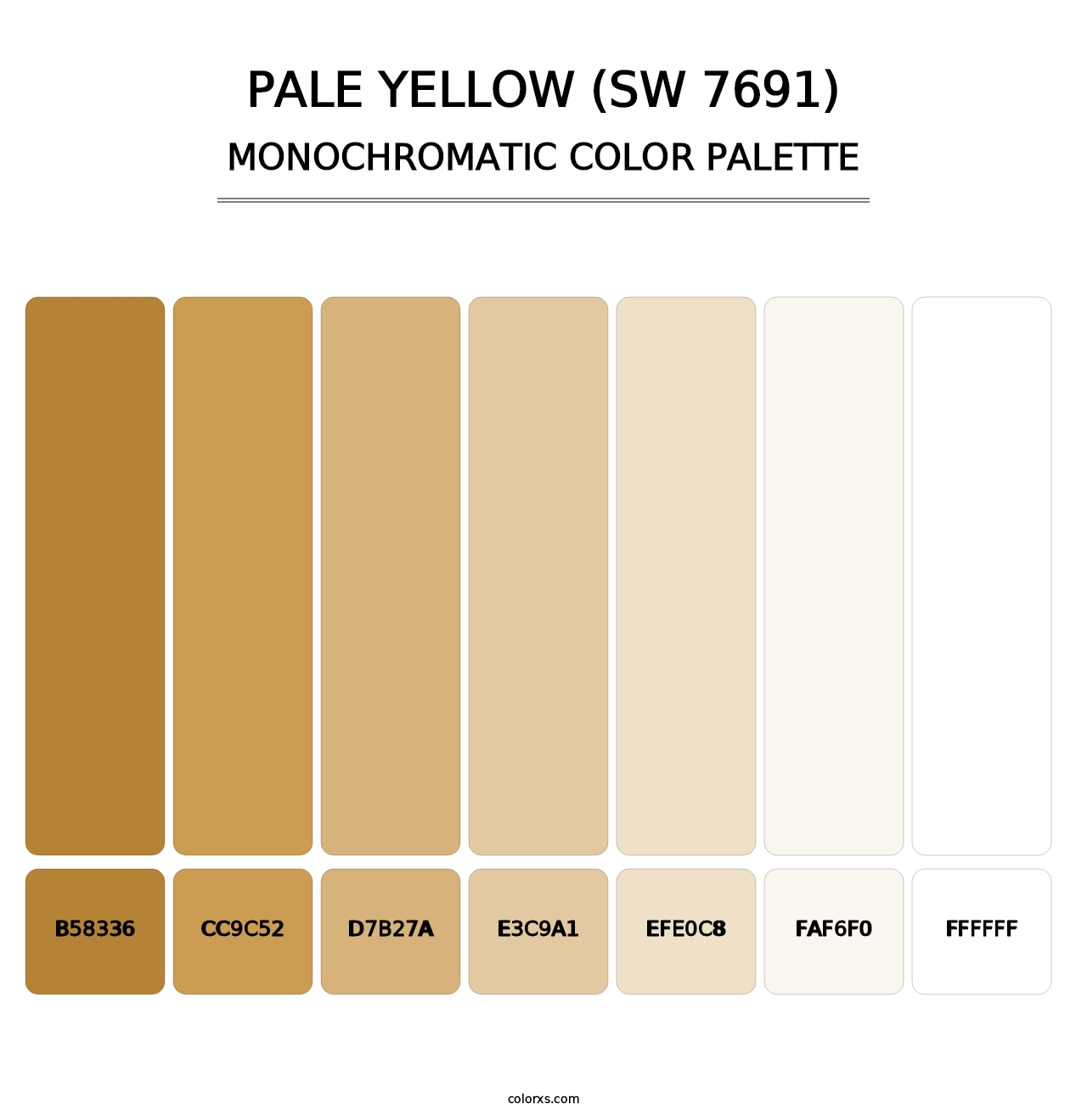 Pale Yellow (SW 7691) - Monochromatic Color Palette