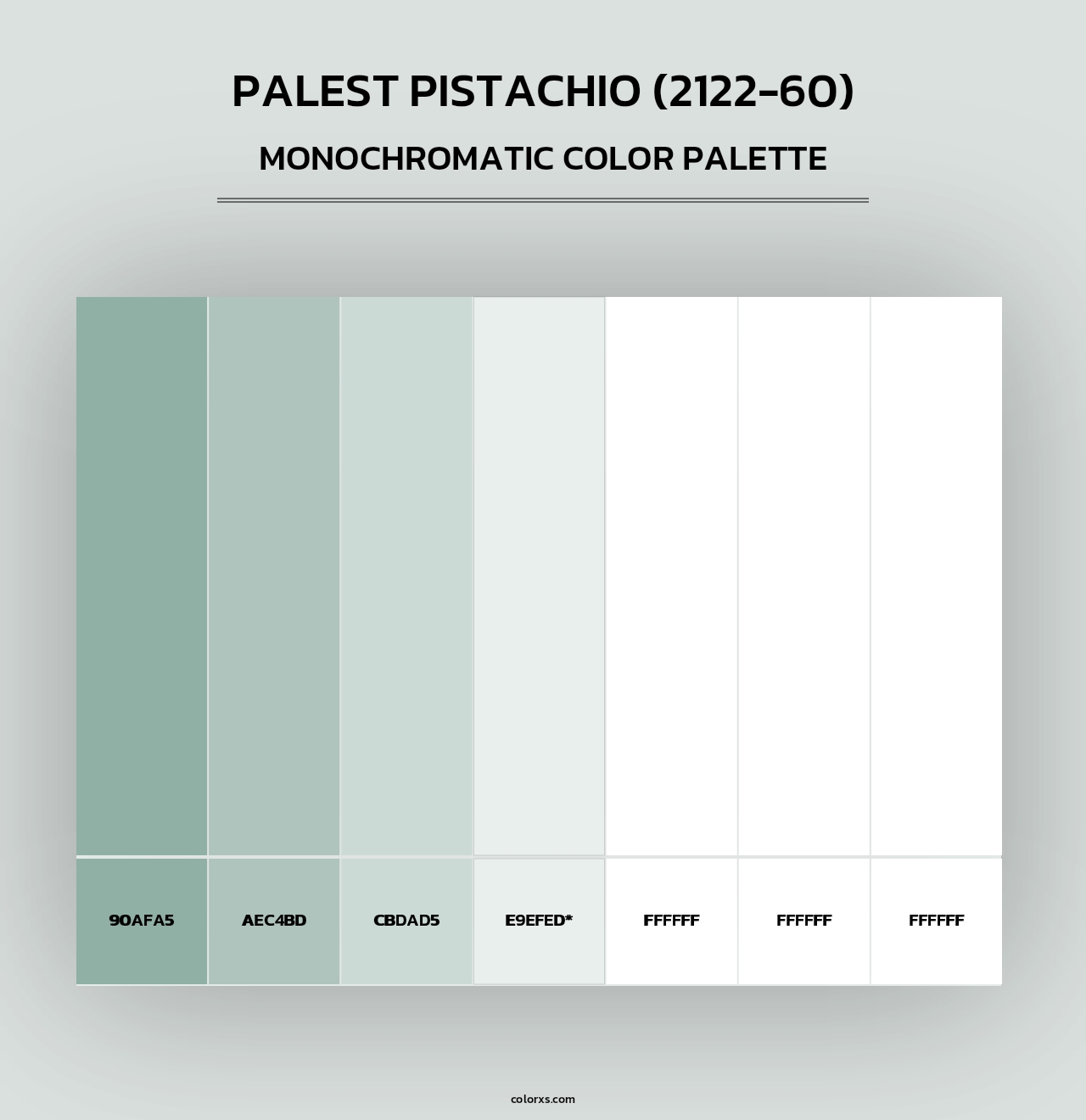 Palest Pistachio (2122-60) - Monochromatic Color Palette