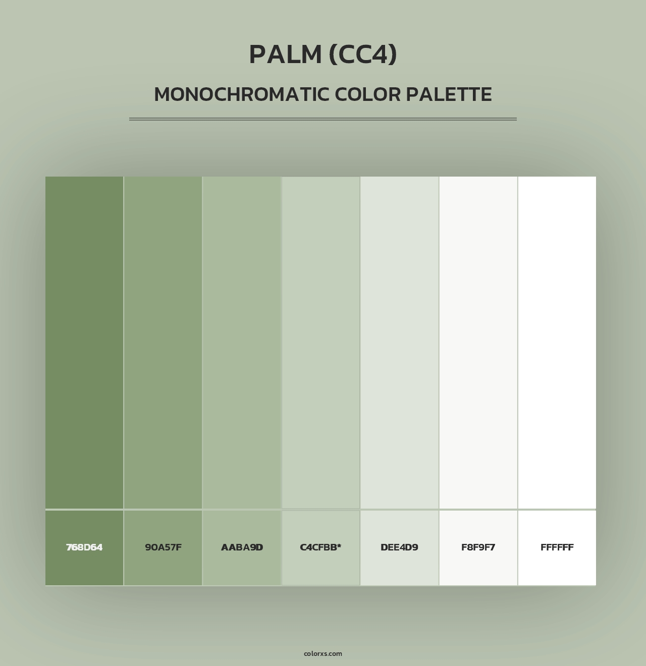 Palm (CC4) - Monochromatic Color Palette