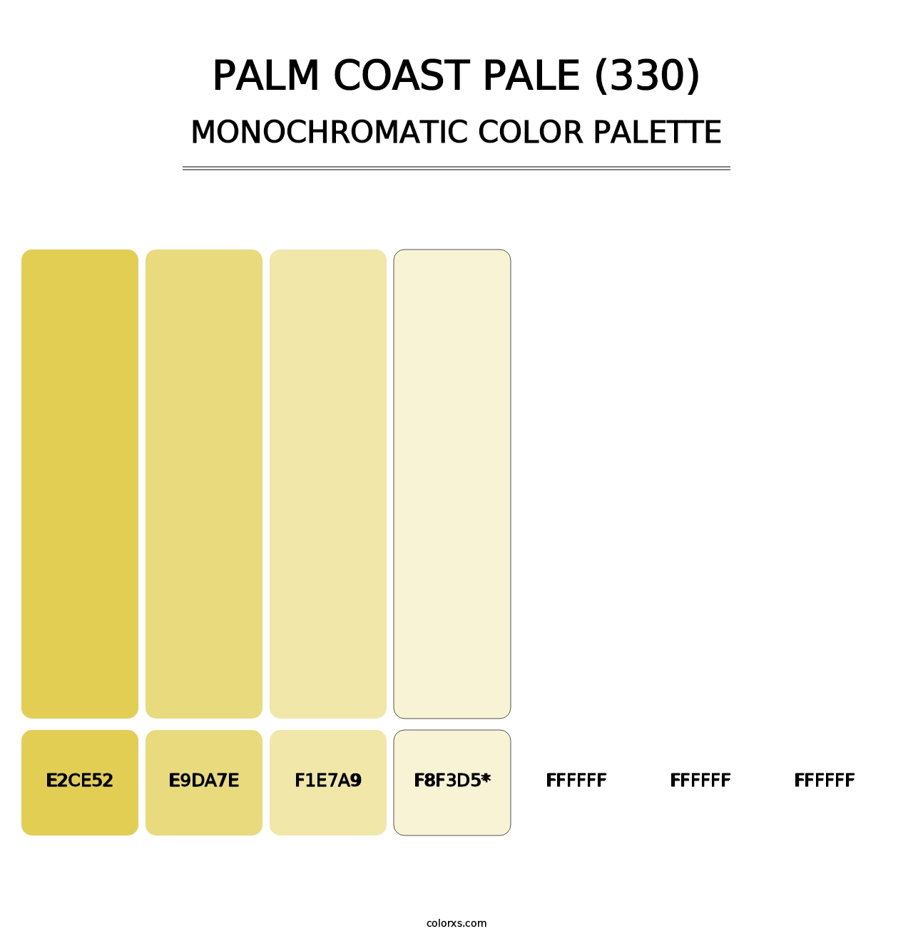 Palm Coast Pale (330) - Monochromatic Color Palette