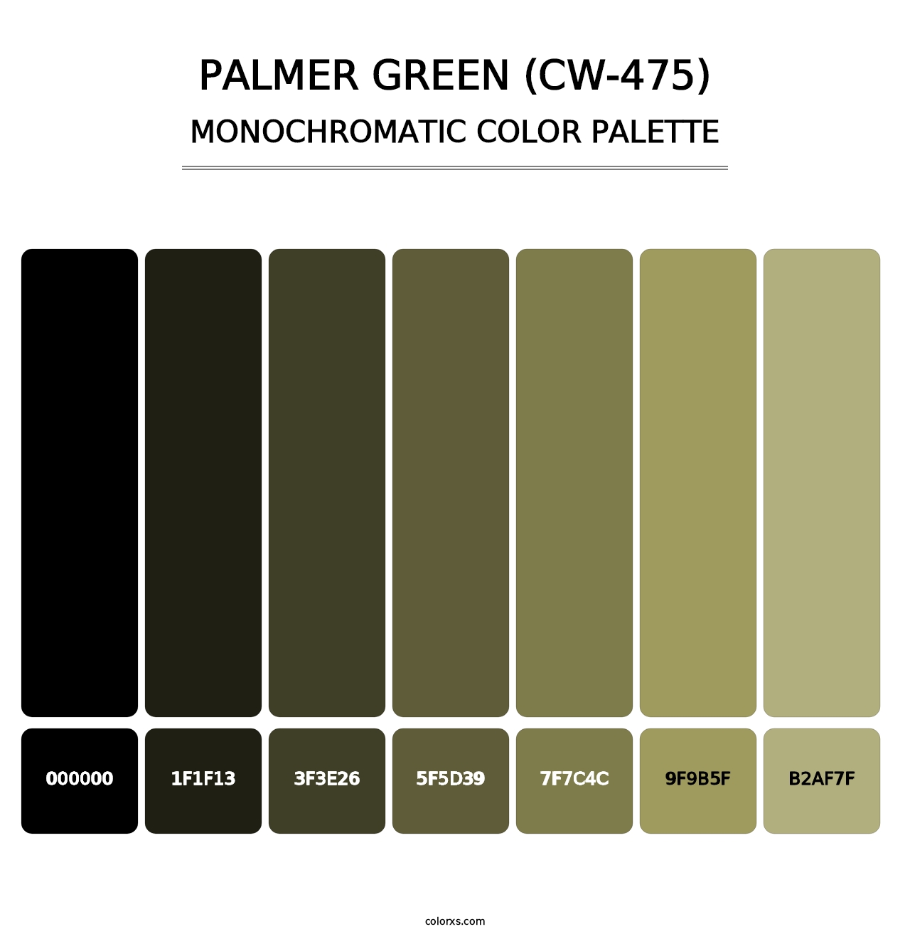 Palmer Green (CW-475) - Monochromatic Color Palette