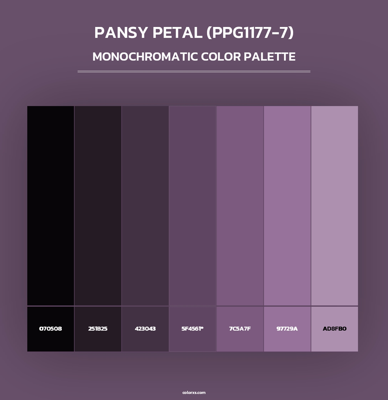 Pansy Petal (PPG1177-7) - Monochromatic Color Palette