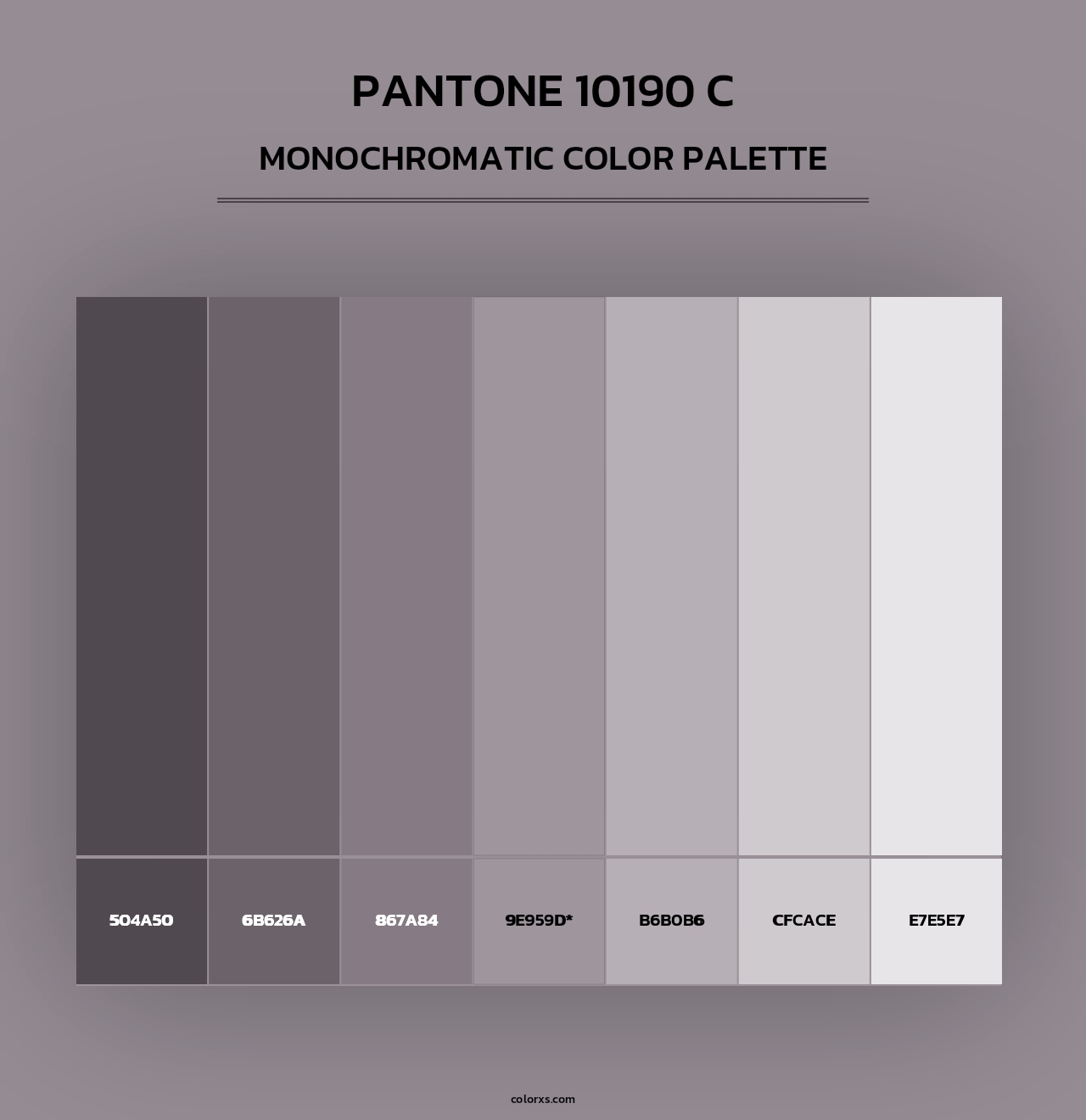 PANTONE 10190 C - Monochromatic Color Palette
