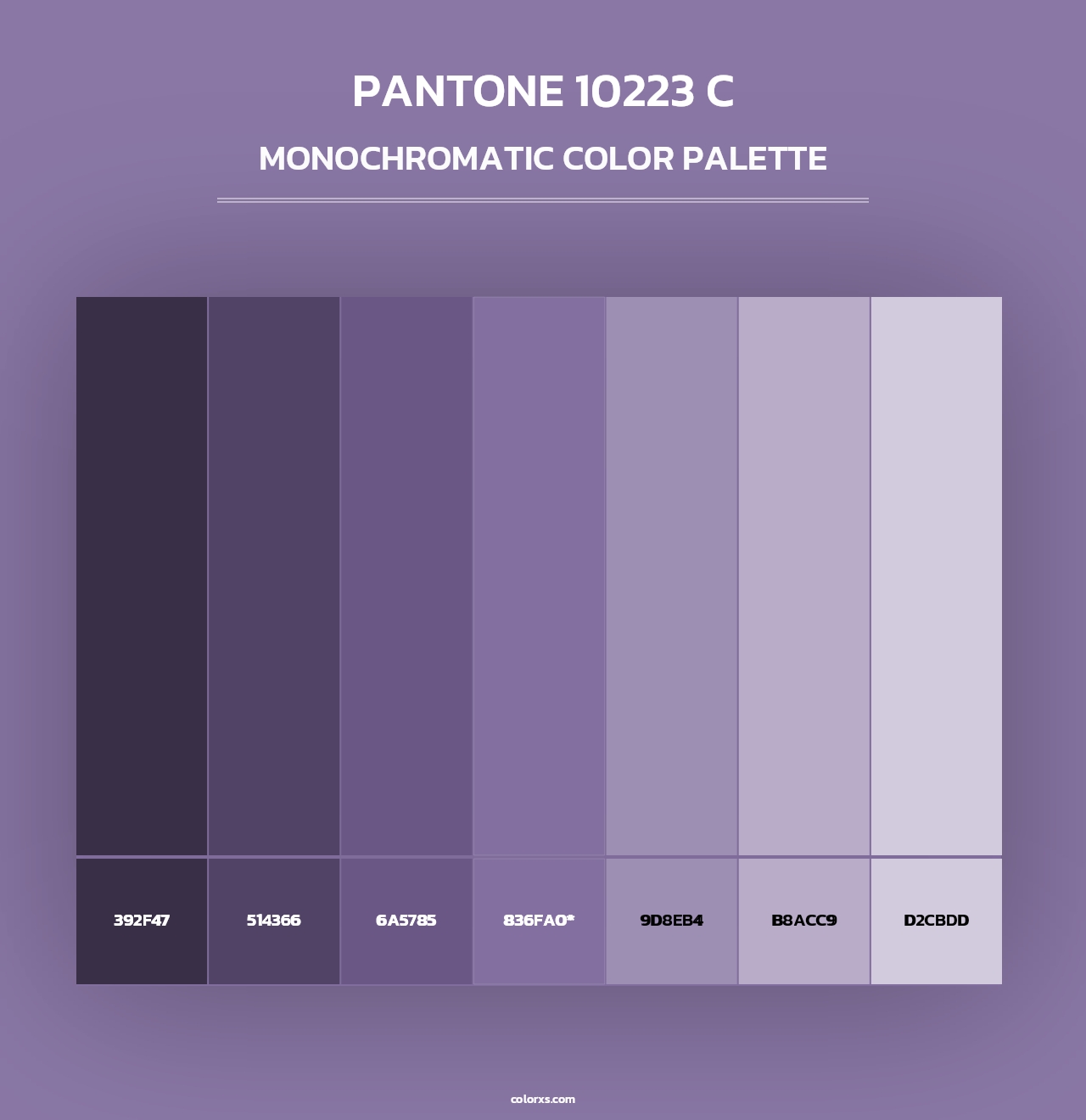 PANTONE 10223 C - Monochromatic Color Palette