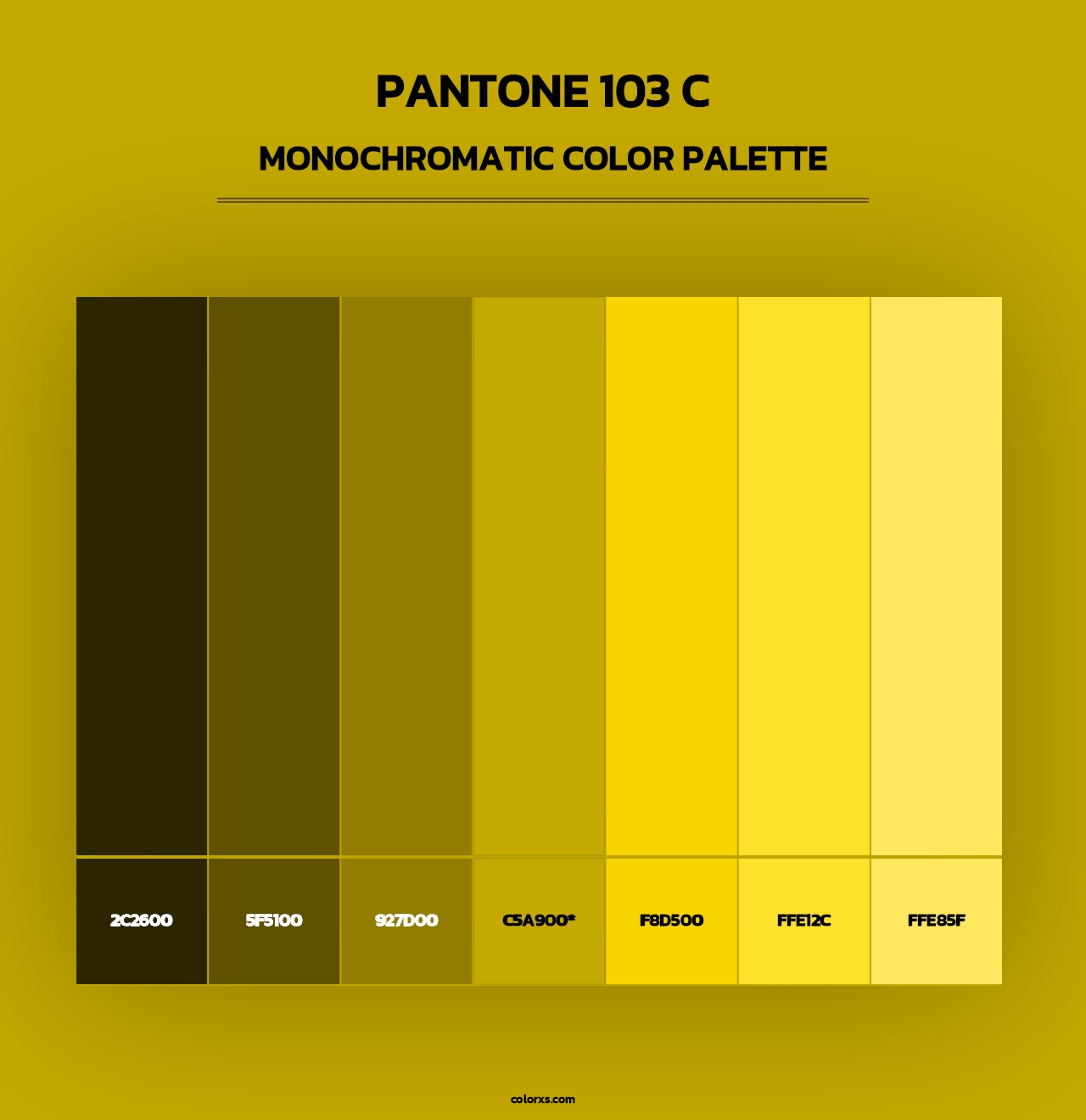 PANTONE 103 C - Monochromatic Color Palette