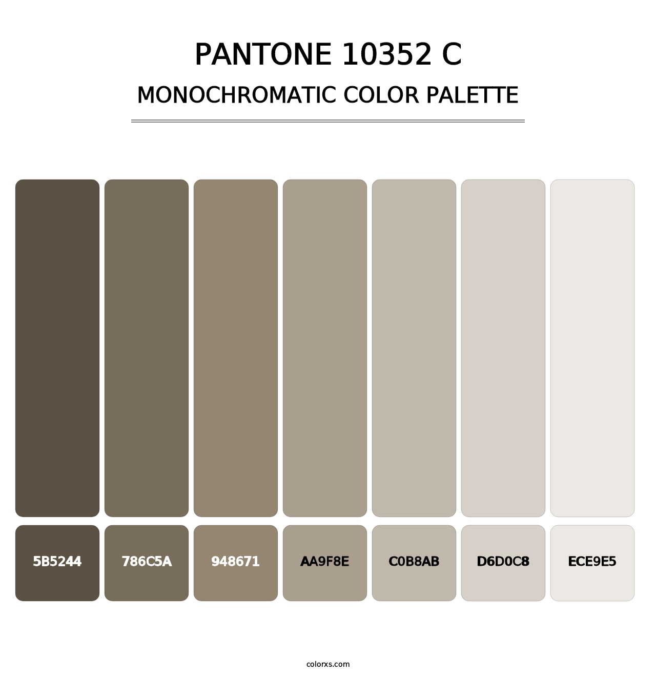 PANTONE 10352 C - Monochromatic Color Palette