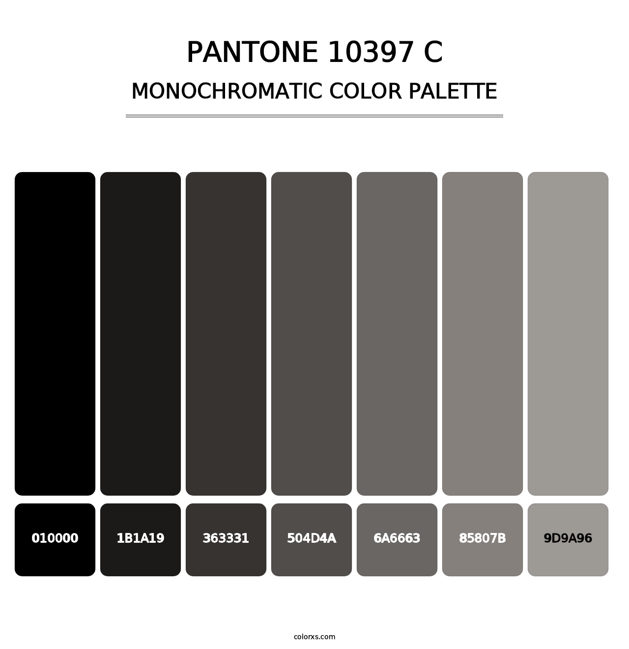 PANTONE 10397 C - Monochromatic Color Palette