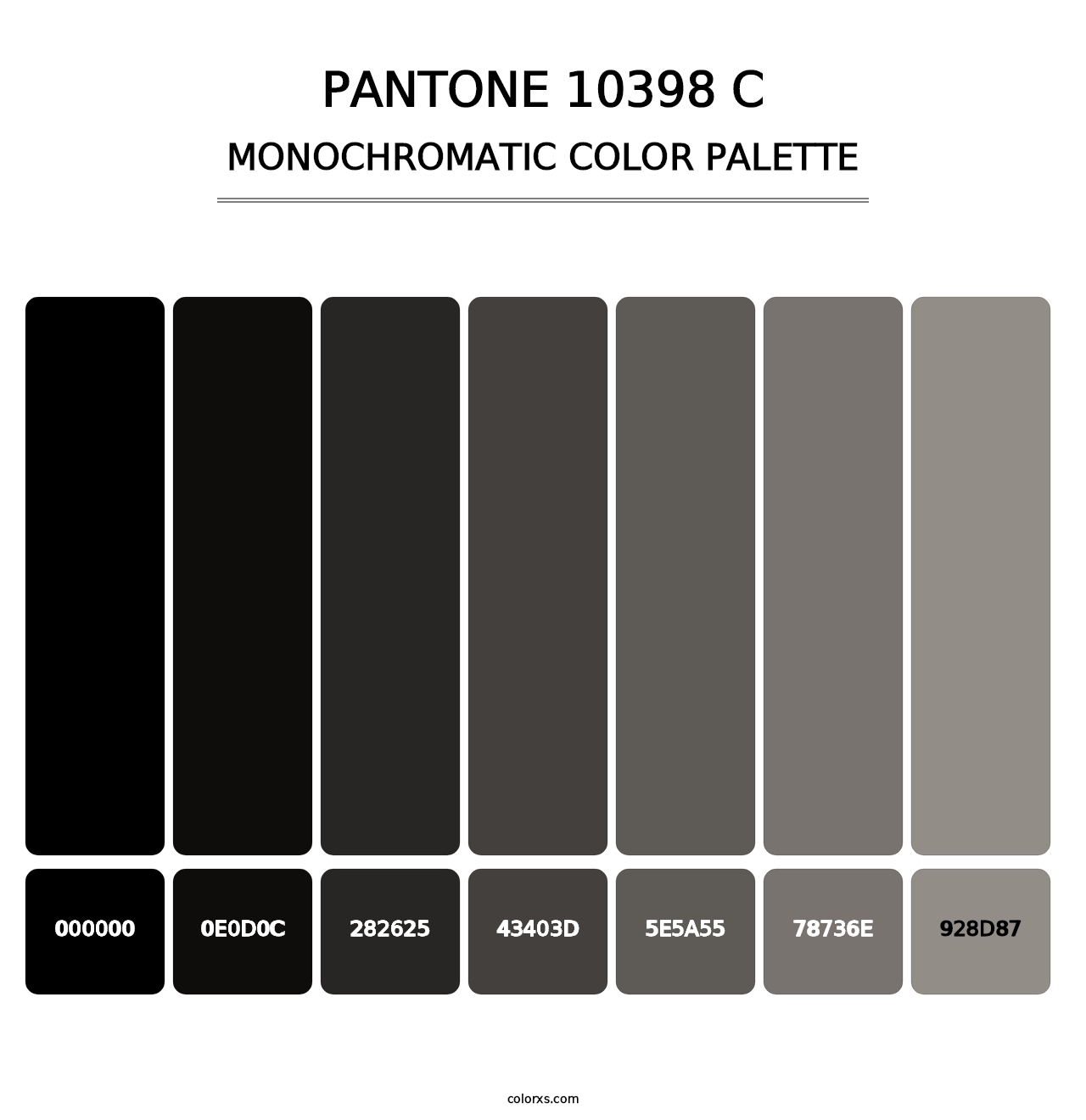 PANTONE 10398 C - Monochromatic Color Palette