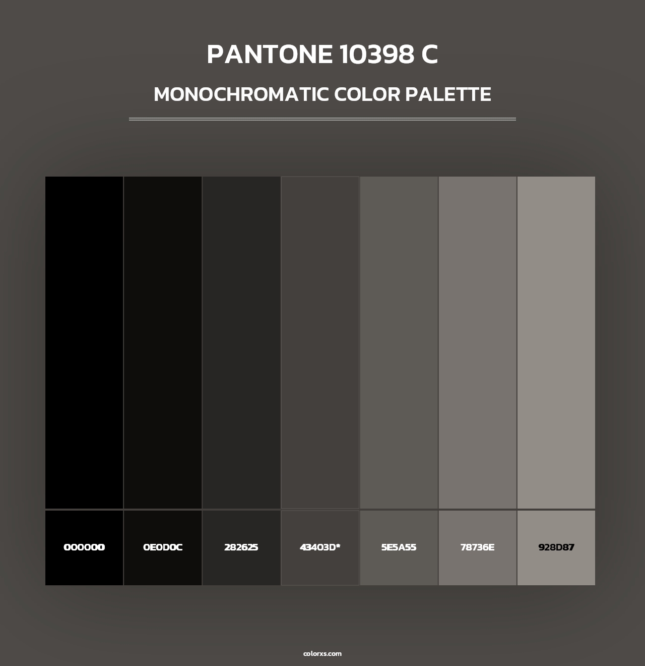PANTONE 10398 C - Monochromatic Color Palette