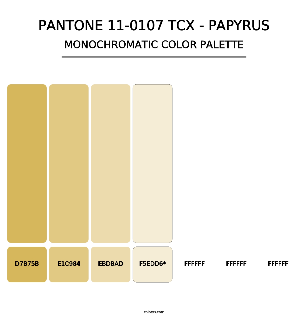 PANTONE 11-0107 TCX - Papyrus - Monochromatic Color Palette