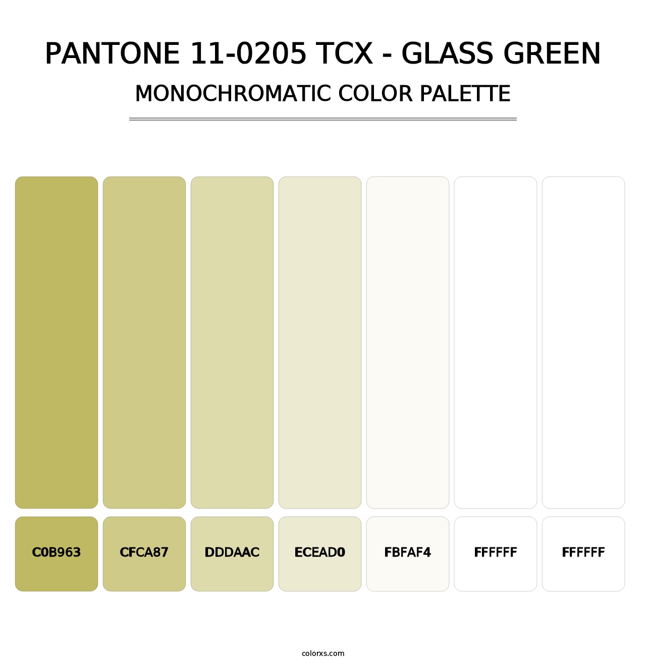 PANTONE 11-0205 TCX - Glass Green - Monochromatic Color Palette