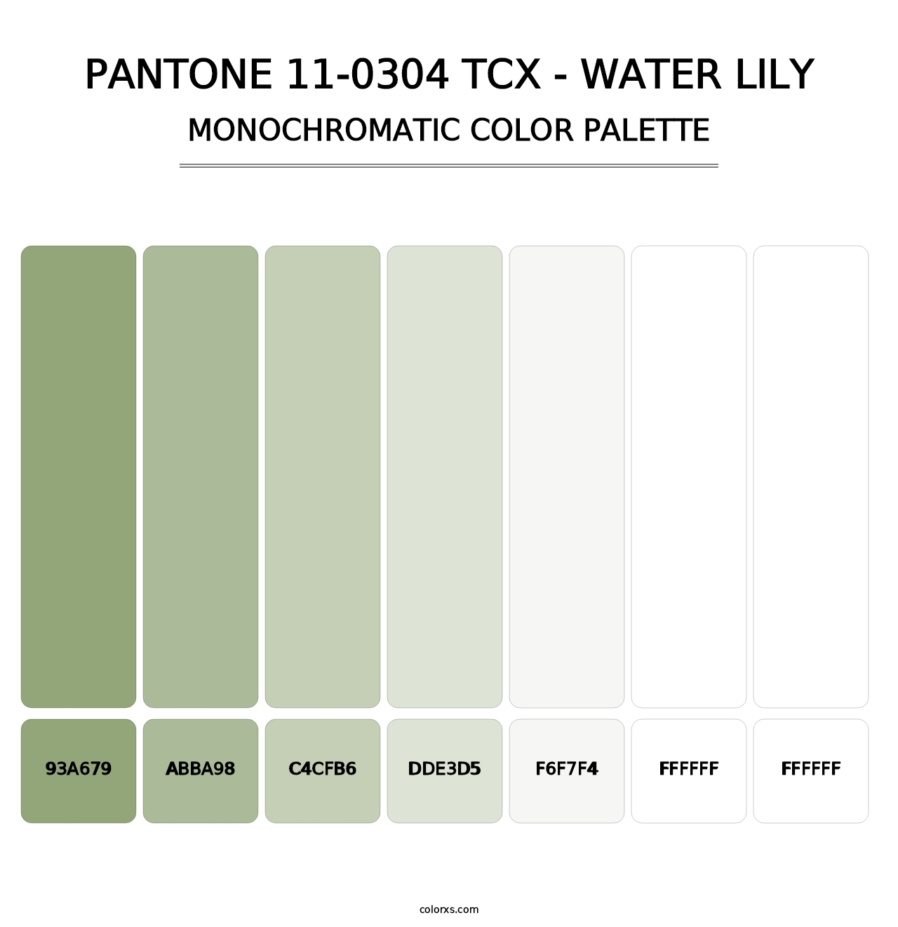 PANTONE 11-0304 TCX - Water Lily - Monochromatic Color Palette