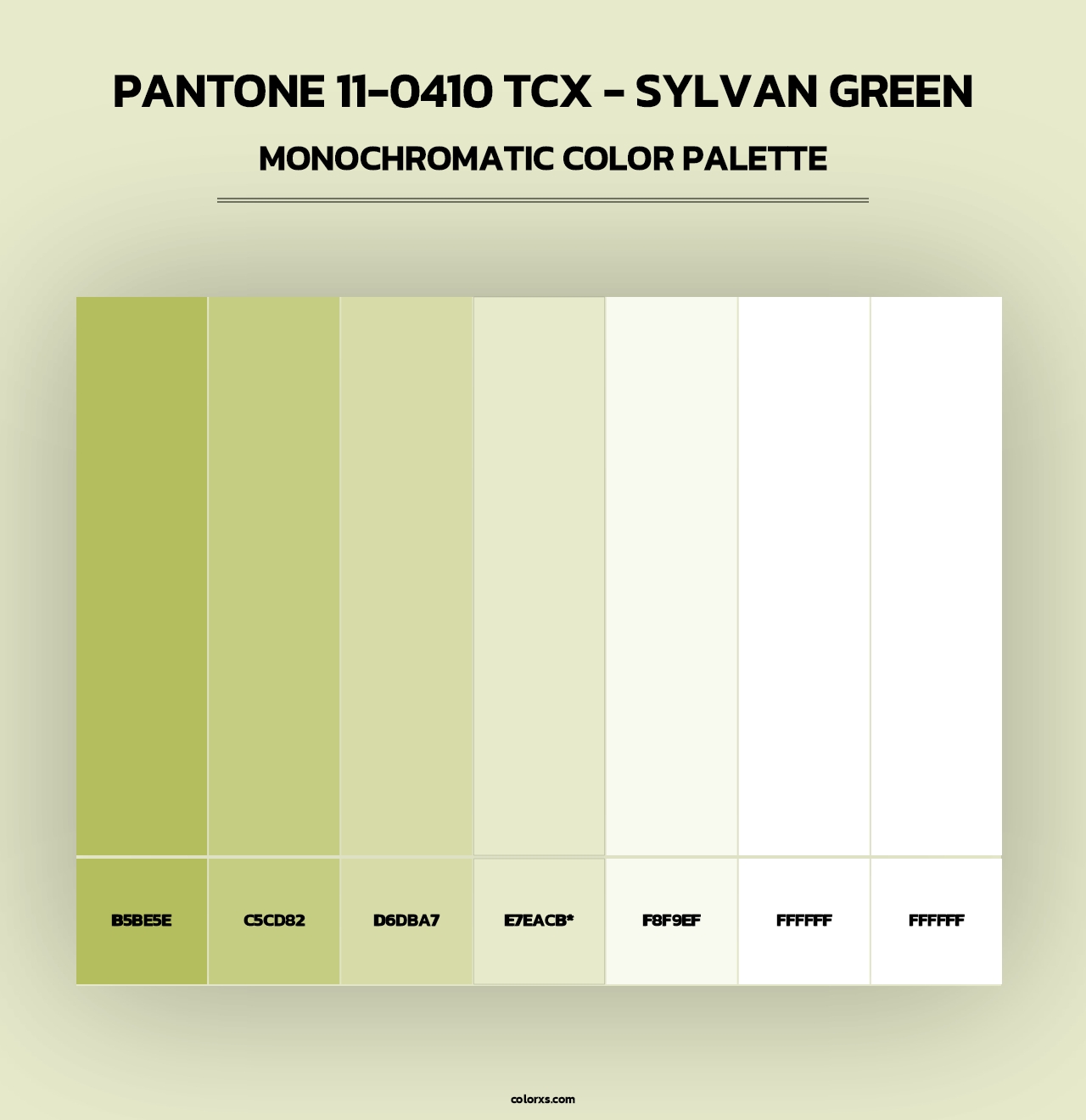 PANTONE 11-0410 TCX - Sylvan Green - Monochromatic Color Palette