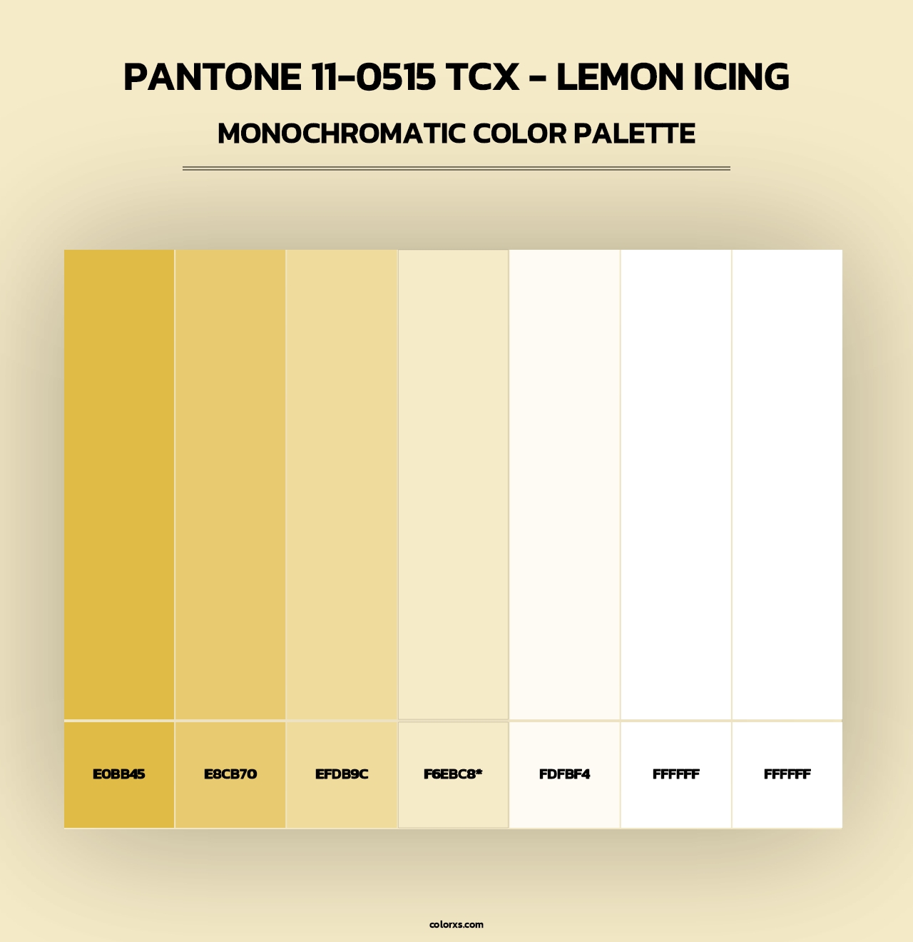 PANTONE 11-0515 TCX - Lemon Icing - Monochromatic Color Palette