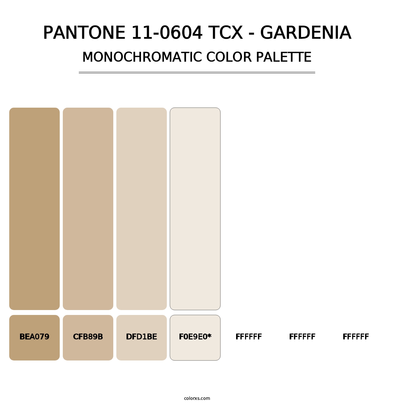 PANTONE 11-0604 TCX - Gardenia - Monochromatic Color Palette